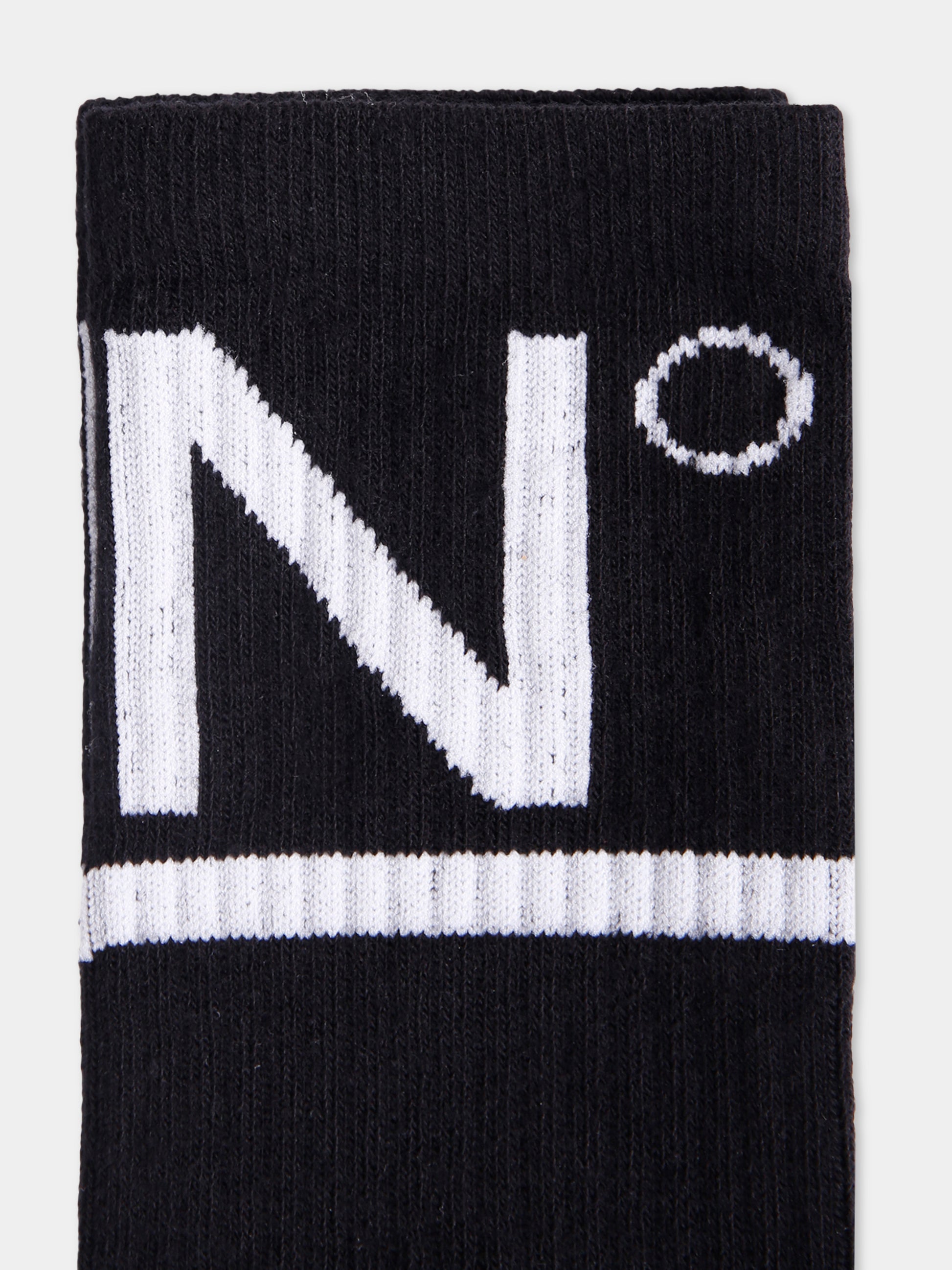 Calze nere per bambini con logo,N°21 Kids,N21812 N0196 0N900