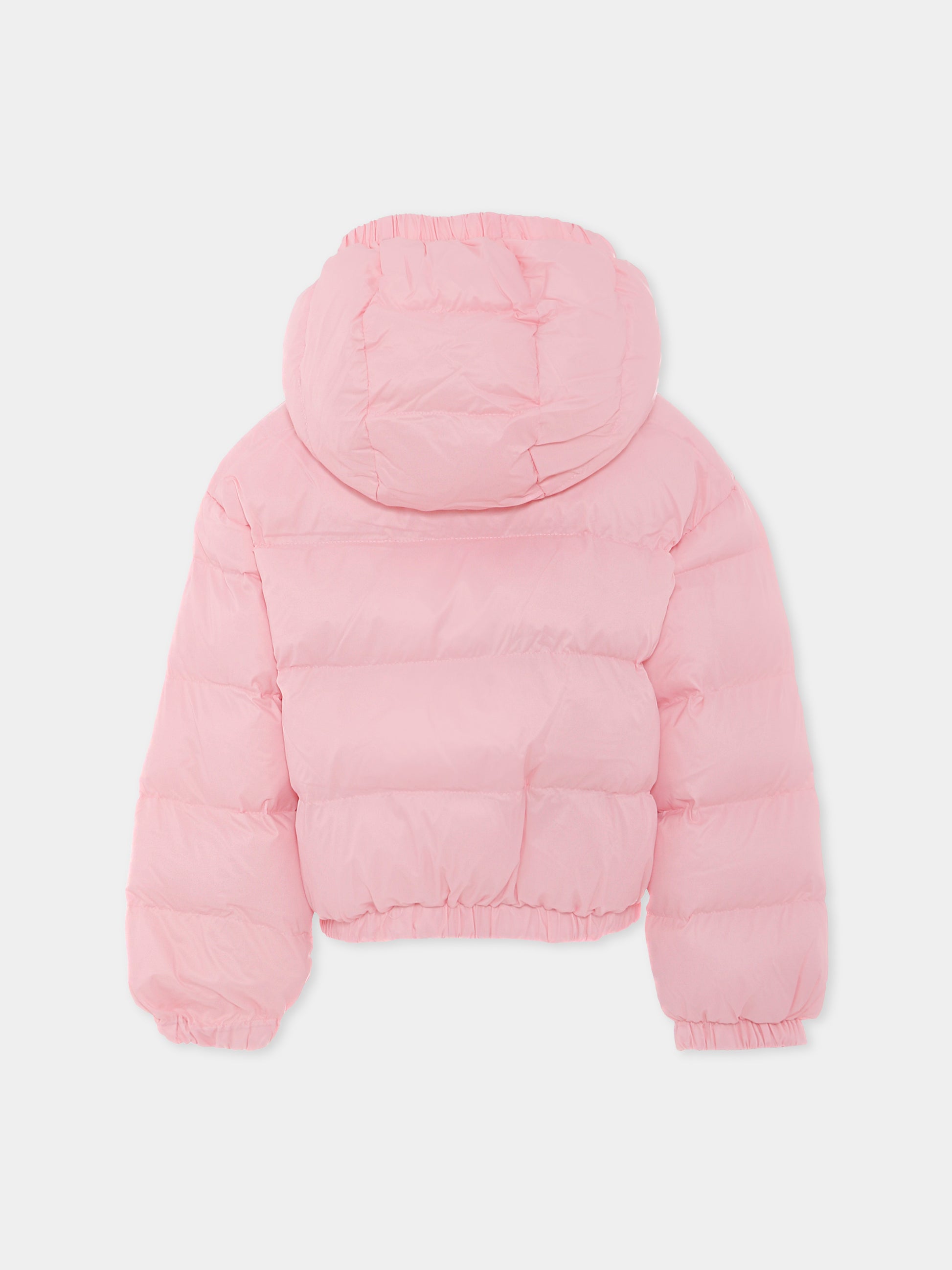 Piumino crop rosa per bambina con logo,N°21 Kids,N21975 N0002 0N317