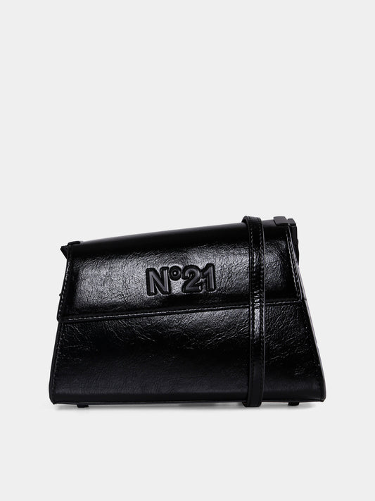 Borsa nera per bambina con logo,N°21 Kids,N21A32 N0246 0N900