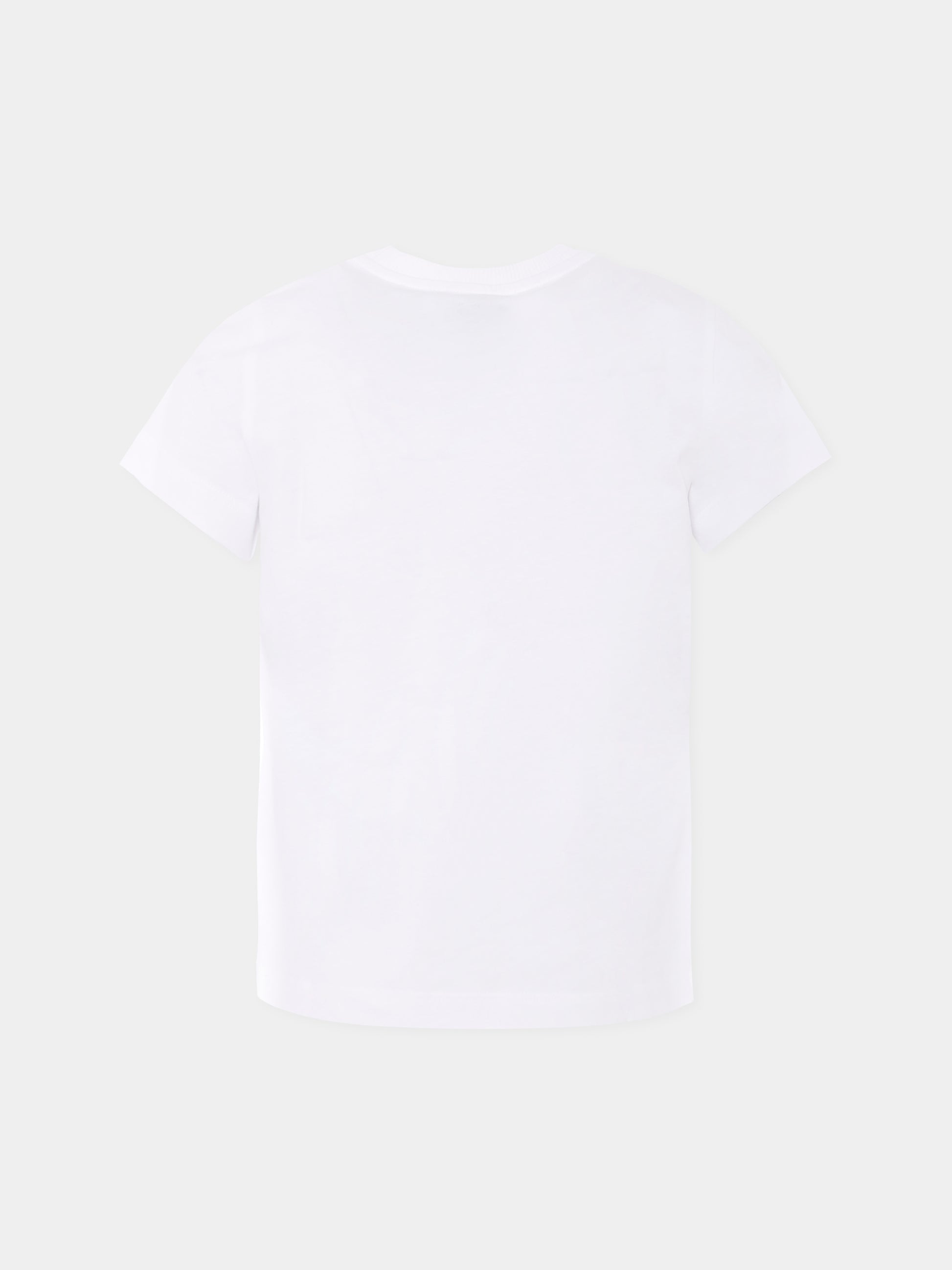 T-shirt bianca per bambini con Teddy Bear e stampa spiaggia,Moschino Kids,H7M04K LAA01 10101