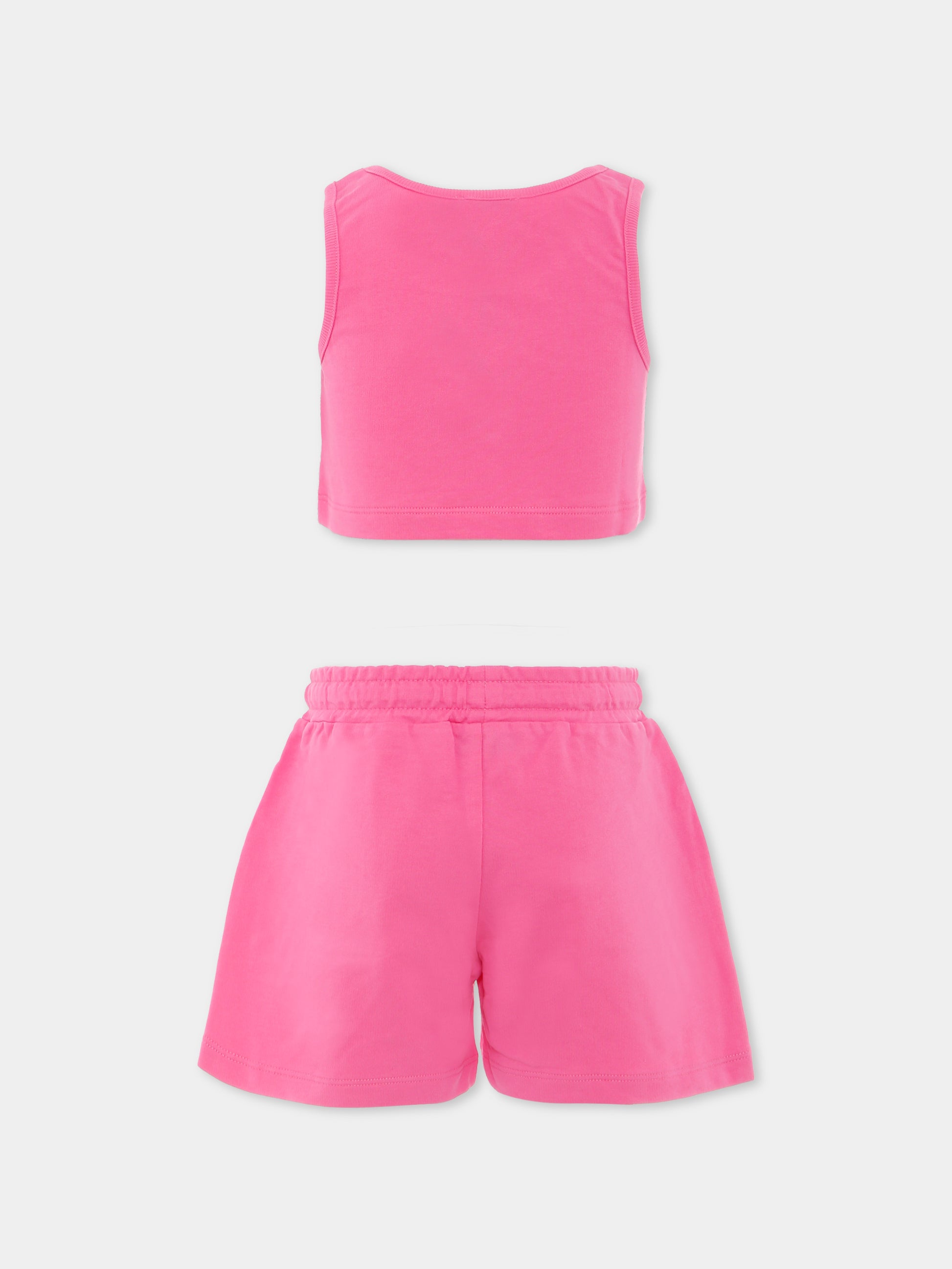 Completo fucsia per bambina con Teddy Bear,Moschino Kids,HDG01D LCA19 50533