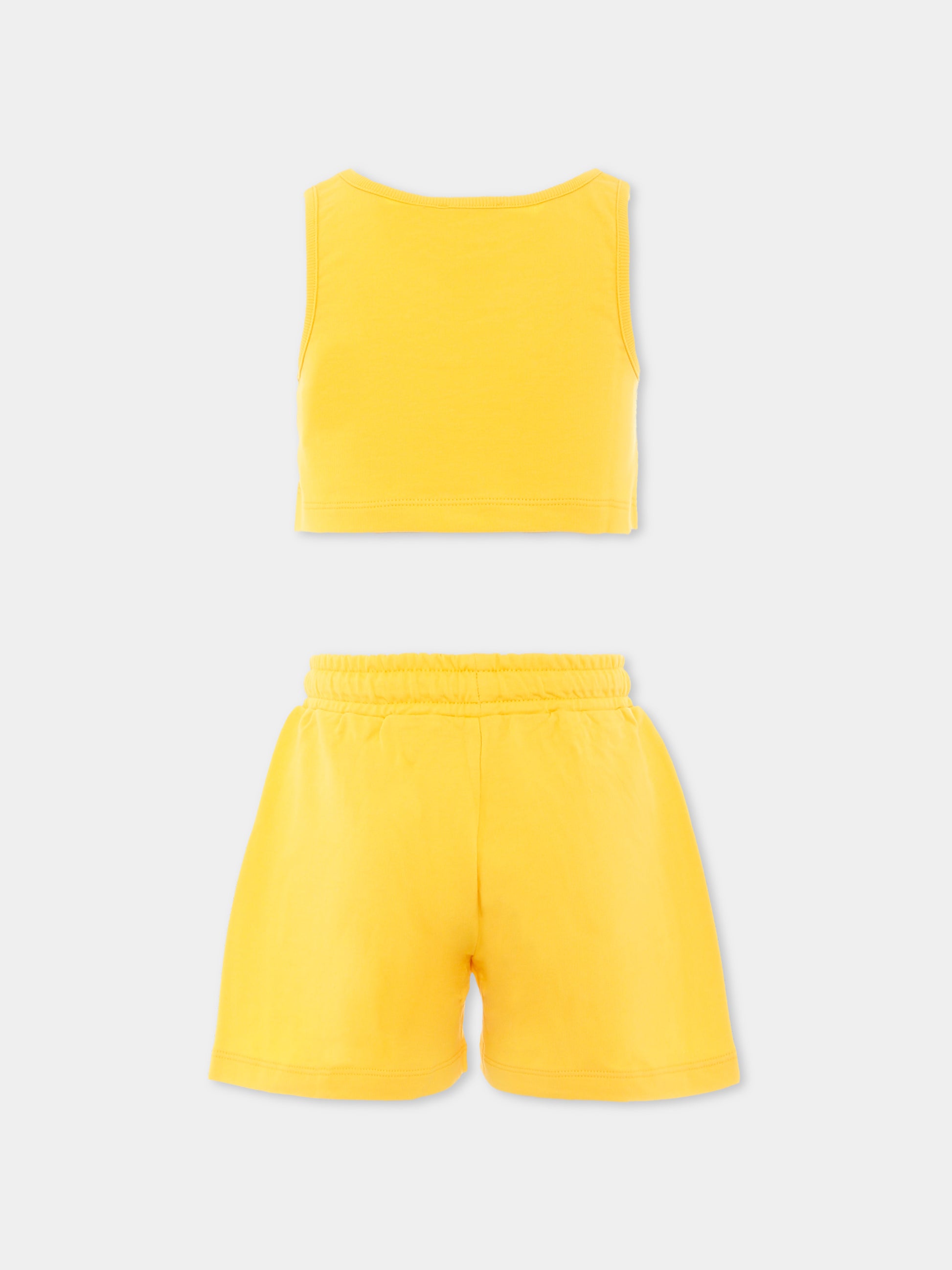 Completo giallo per bambina con Teddy Bear,Moschino Kids,HDG01D LCA19 50577