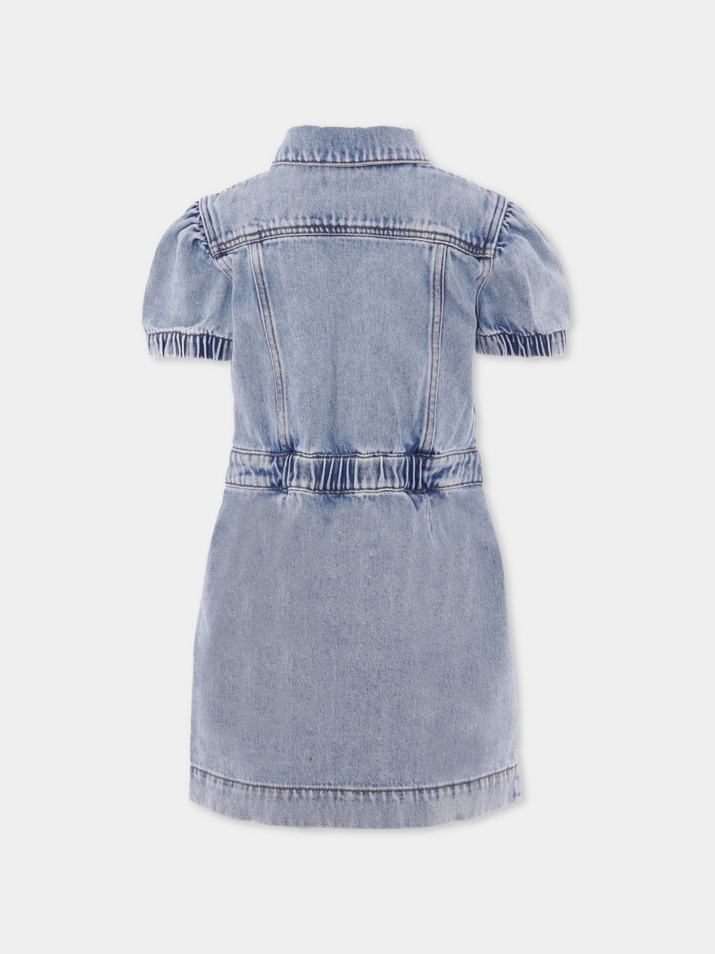 Vestito denim per bambina con Teddy Bear,Moschino Kids,HDV0FX L0E08 40186