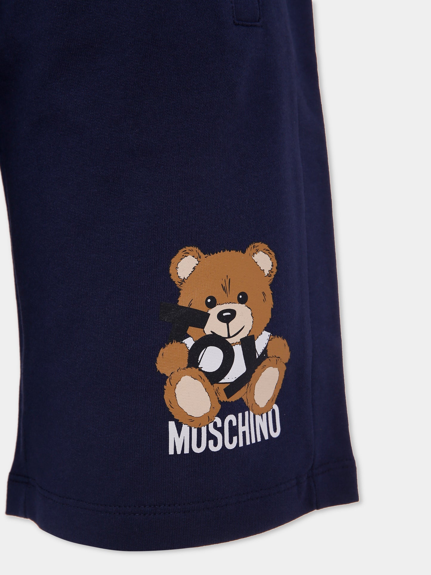 Shorts blu per bambino con Teddy Bear,Moschino Kids,HUQ02A LCA19 40016