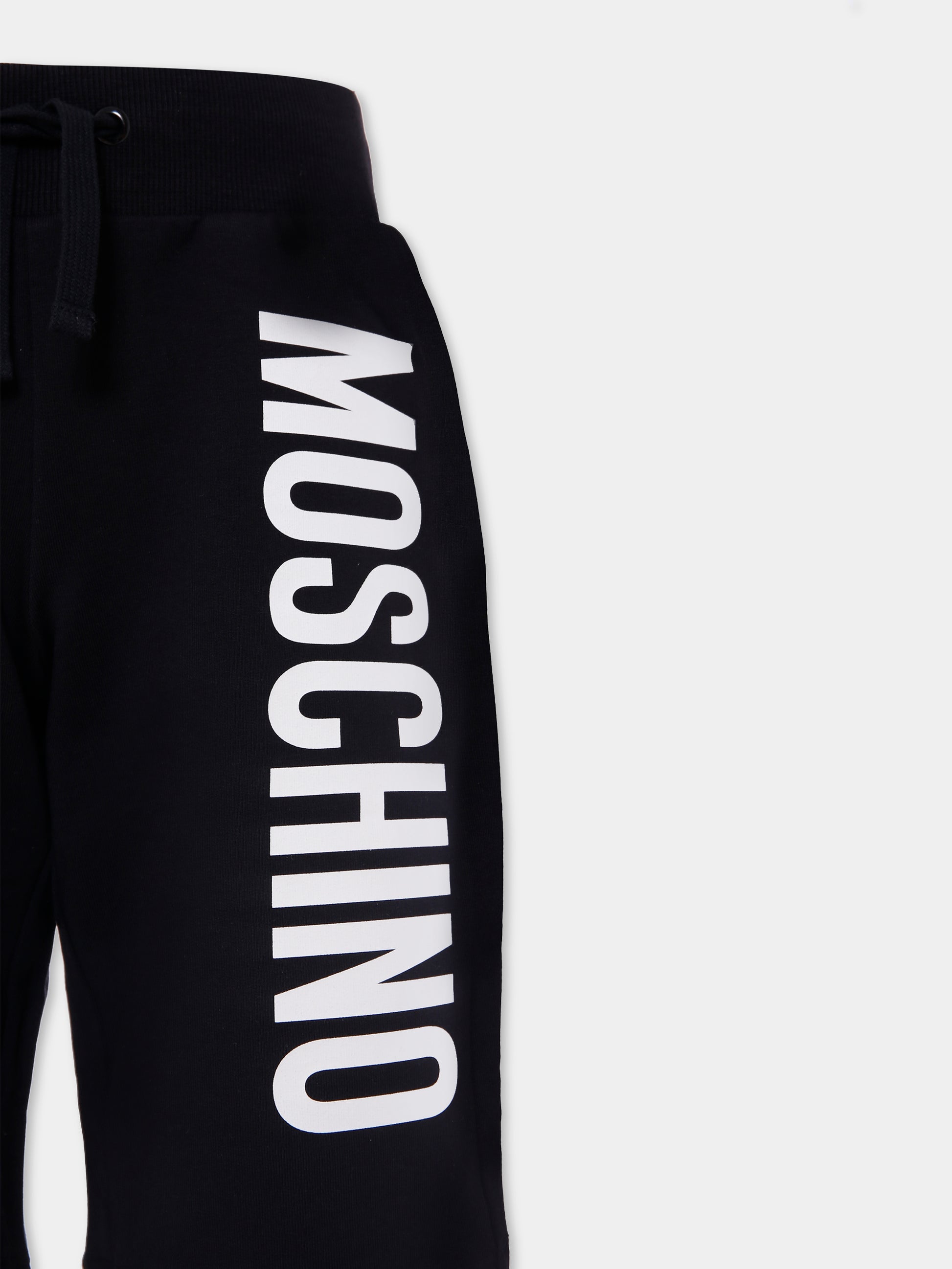 Shorts neri per bambino con logo,Moschino Kids,HUQ02F LDA25 60100