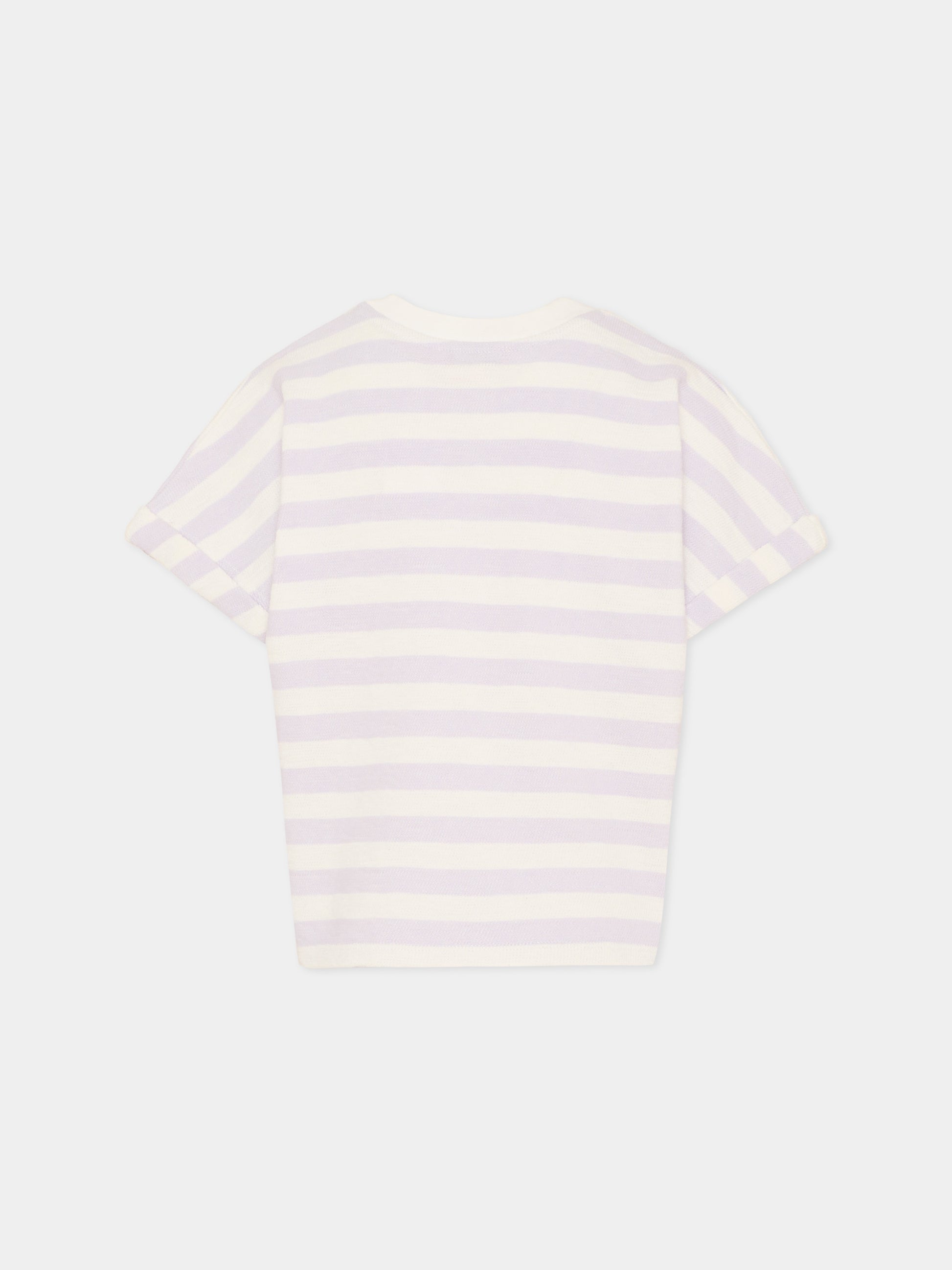 T-shirt lilla per bambina con ciliegie,Bonpoint,C06GTSK00001 257A