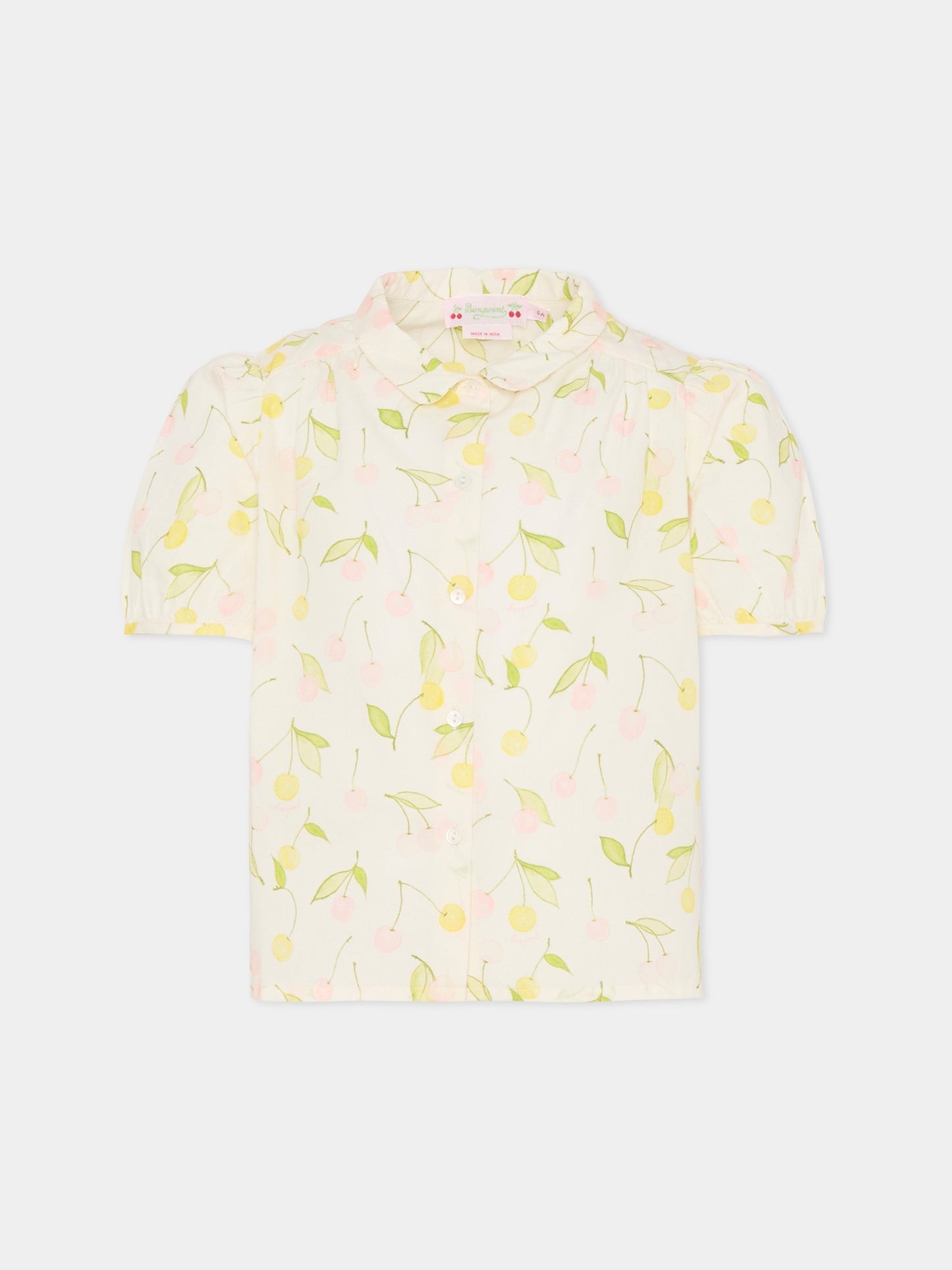 Camicia avorio per bambina con ciliegie,Bonpoint,S06GBLW00025 625