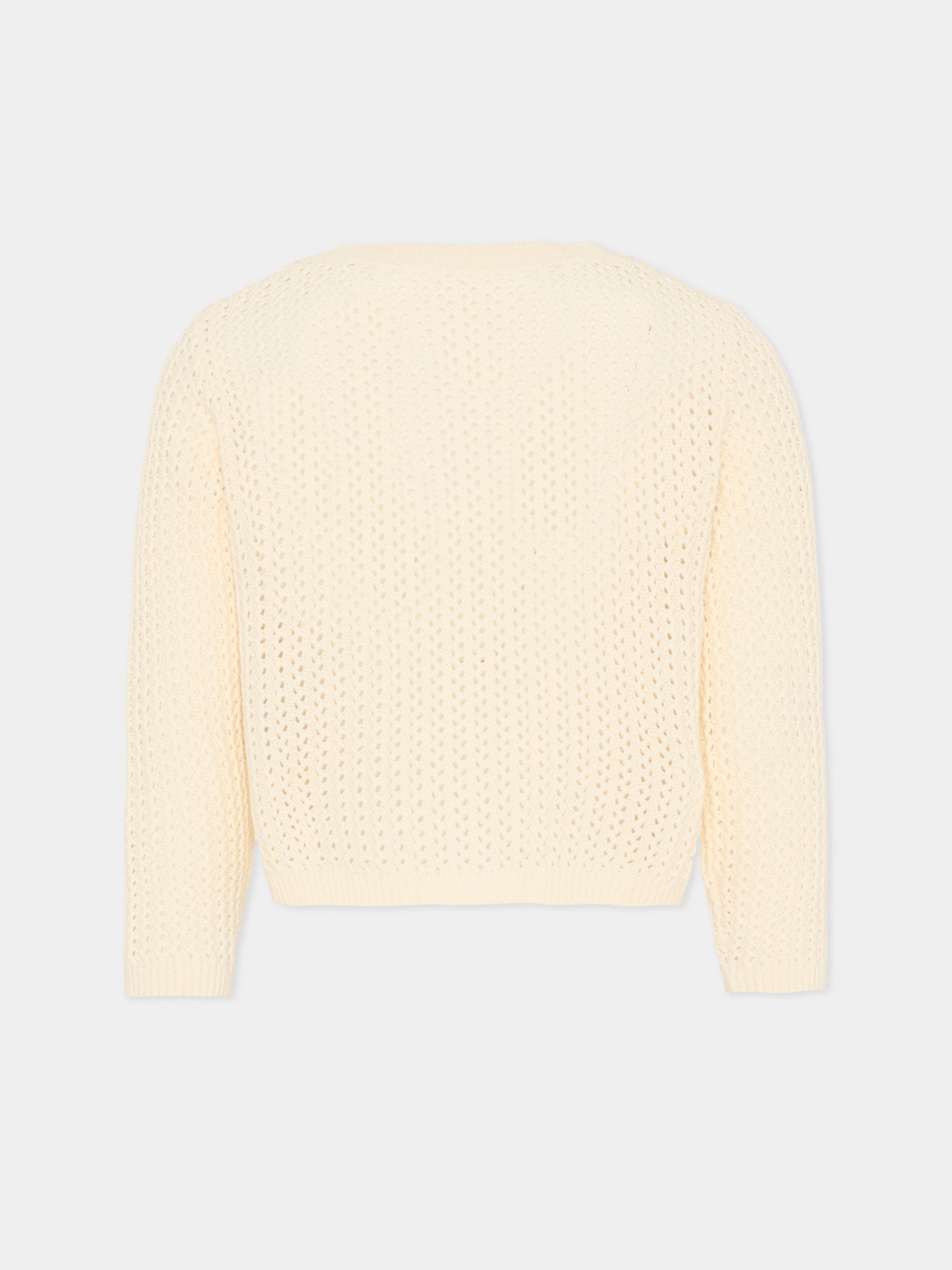 Cardigan avorio per bambina con ciliegie,Bonpoint,S06GCAK00001 003