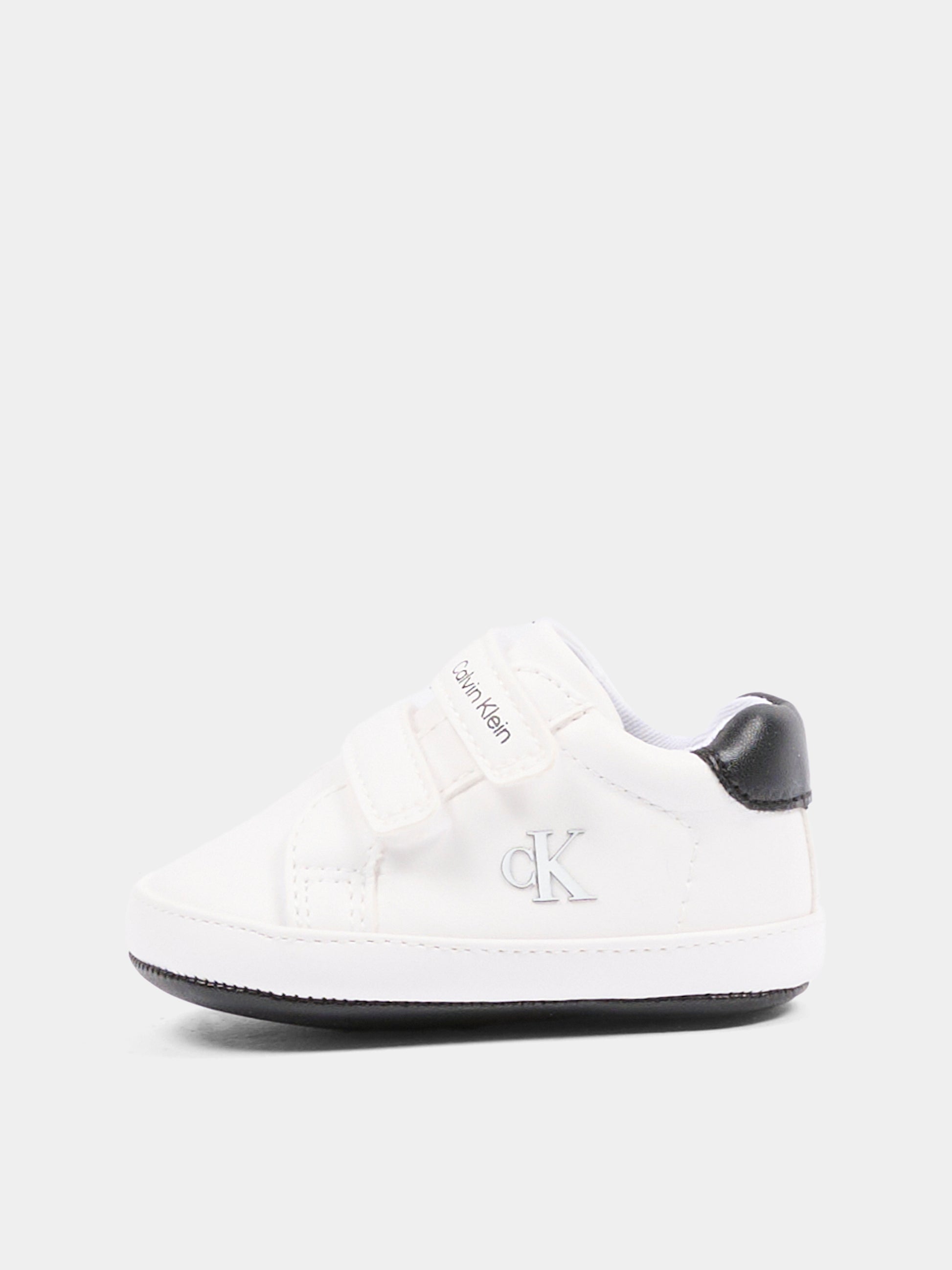 Sneakers bianche per neonato con logo,Calvin Klein Kids,V0B9 83273 1582X002