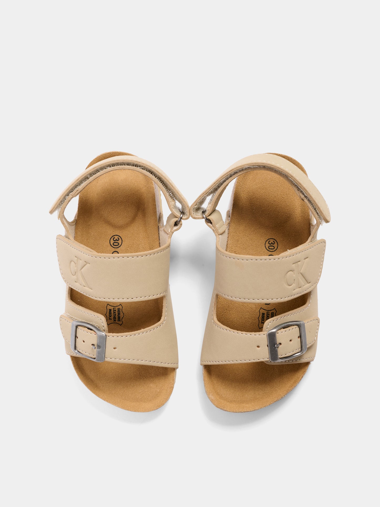 Sandalo beige per bambini con logo,Calvin Klein Kids,V3X2 83328 0315500