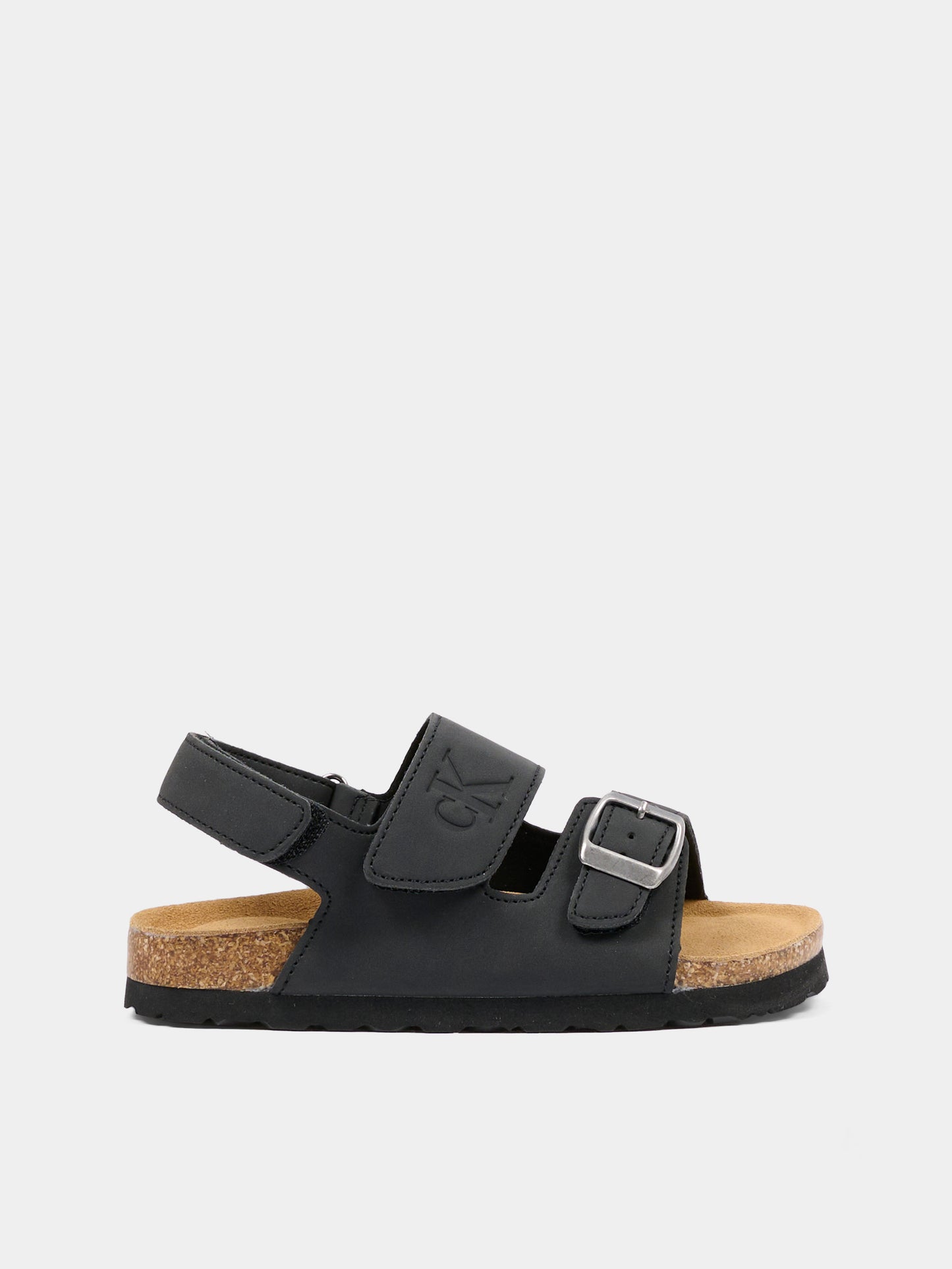 Sandalo nero per bambini con logo,Calvin Klein Kids,V3X2 83328 0315999
