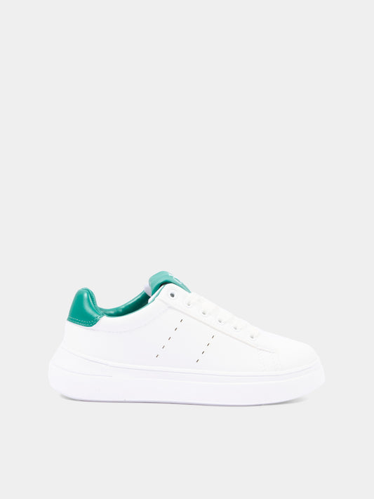 Sneakers bianche per bambino con logo,Calvin Klein Kids,V3X9 83301 1355X165