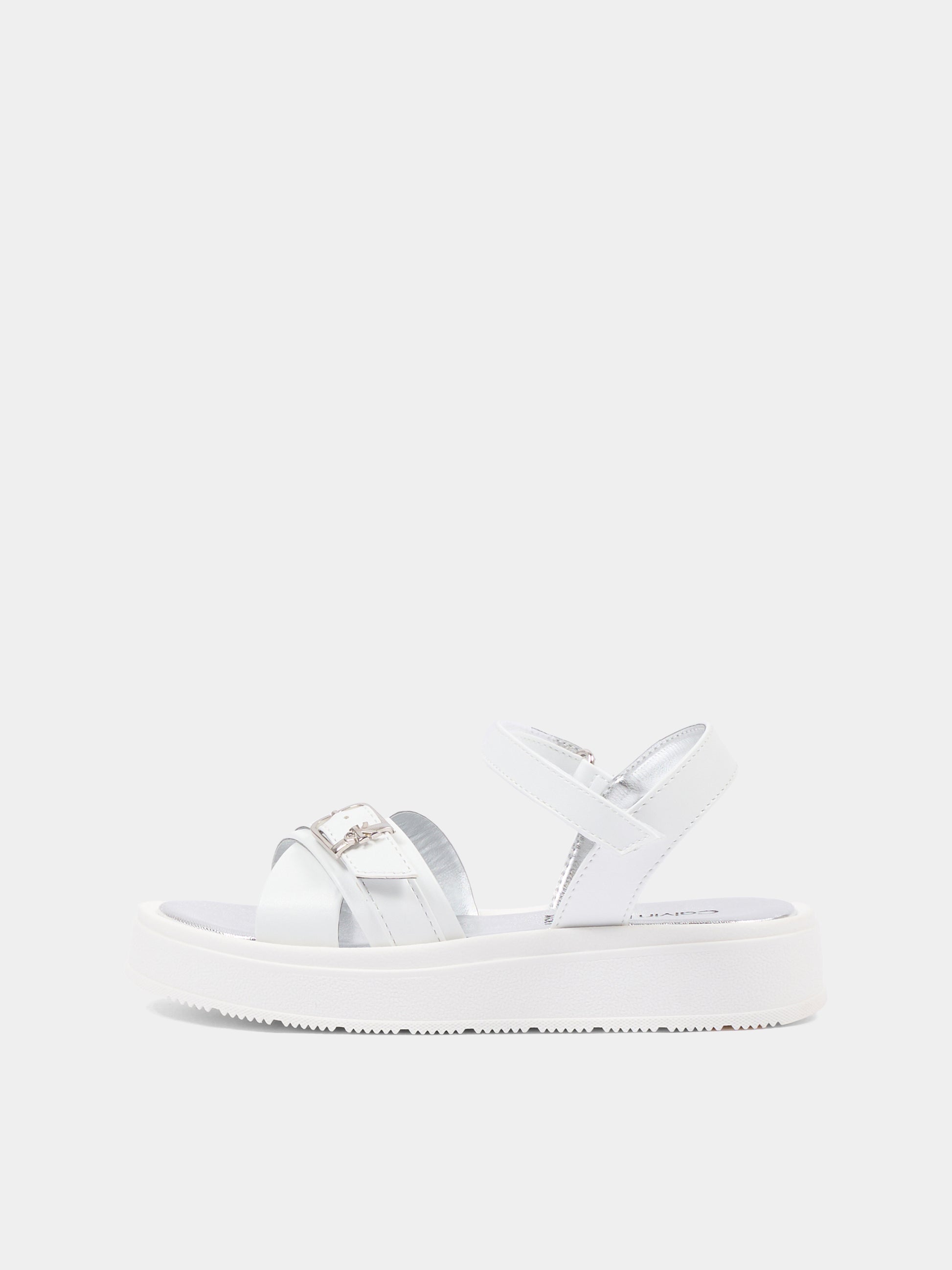 Sandali bianchi per bambina con logo,Calvin Klein Kids,V4A2 83260 0326100