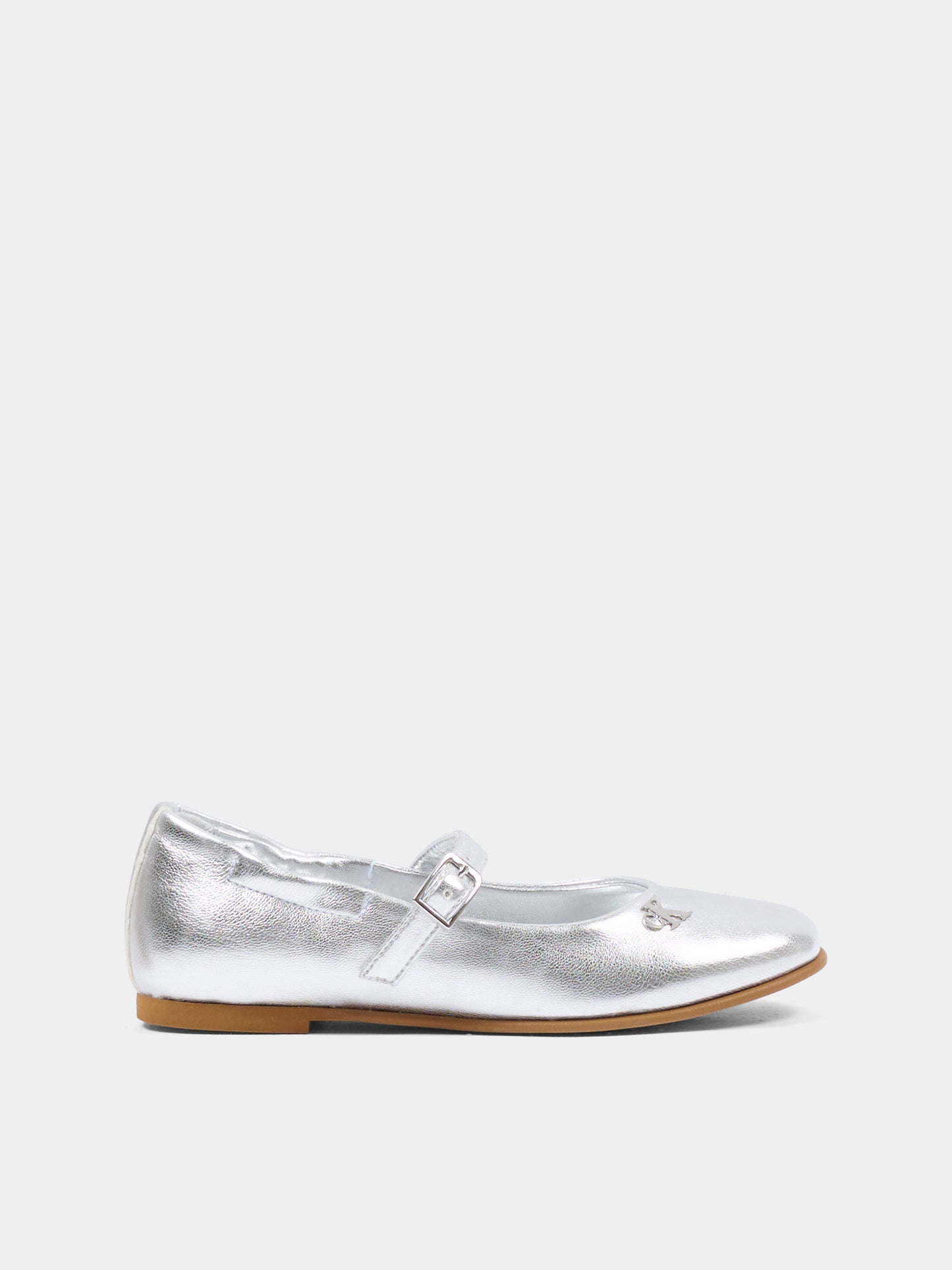 Ballerine argento per bambina con fiocco,Calvin Klein Kids,V4A3 83340 0504904