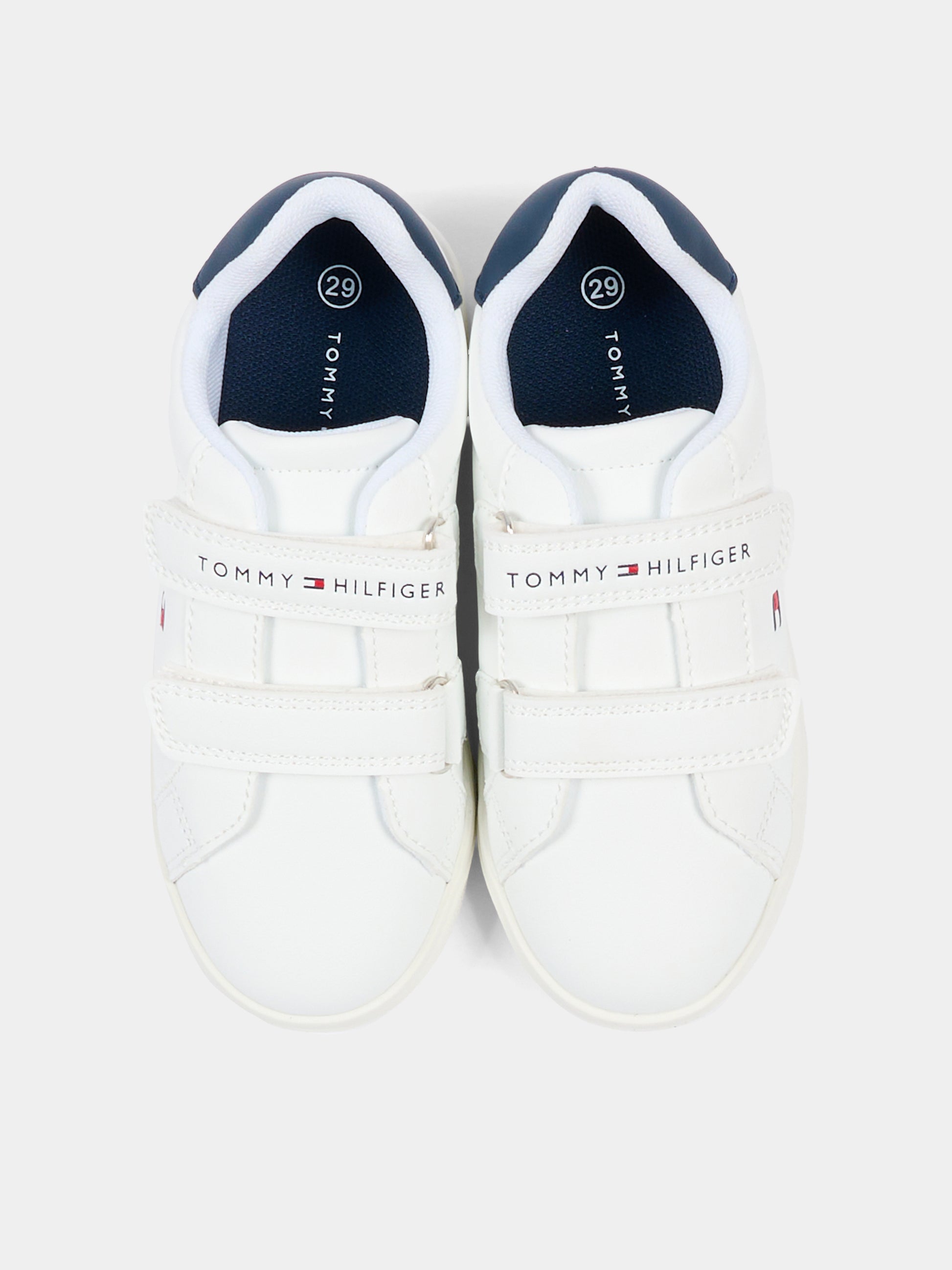 Sneakers bianche per neonato e bambino con logo,Tommy Hilfiger Junior,T1X9 34338 1355X336