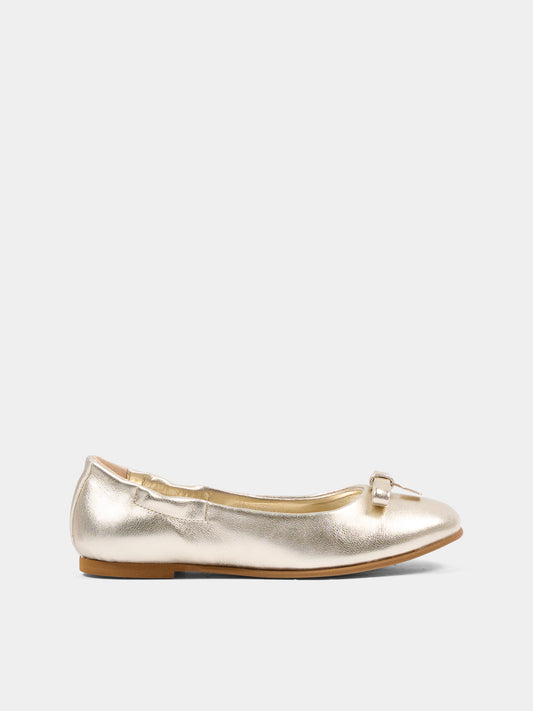 Ballerine oro per bambina con fiocco,Tommy Hilfiger Junior,T4A3 34415 0504514