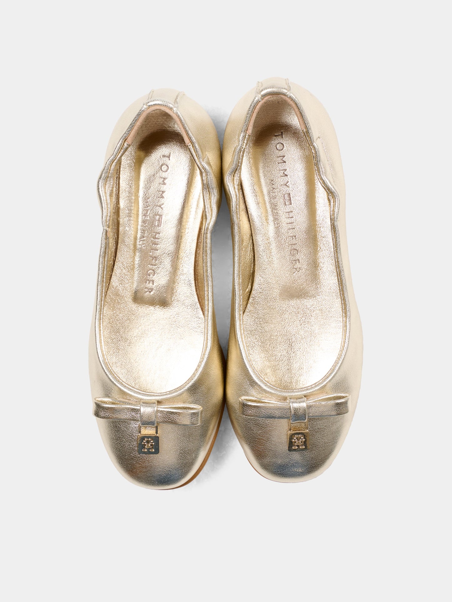 Ballerine oro per bambina con fiocco,Tommy Hilfiger Junior,T4A3 34415 0504514