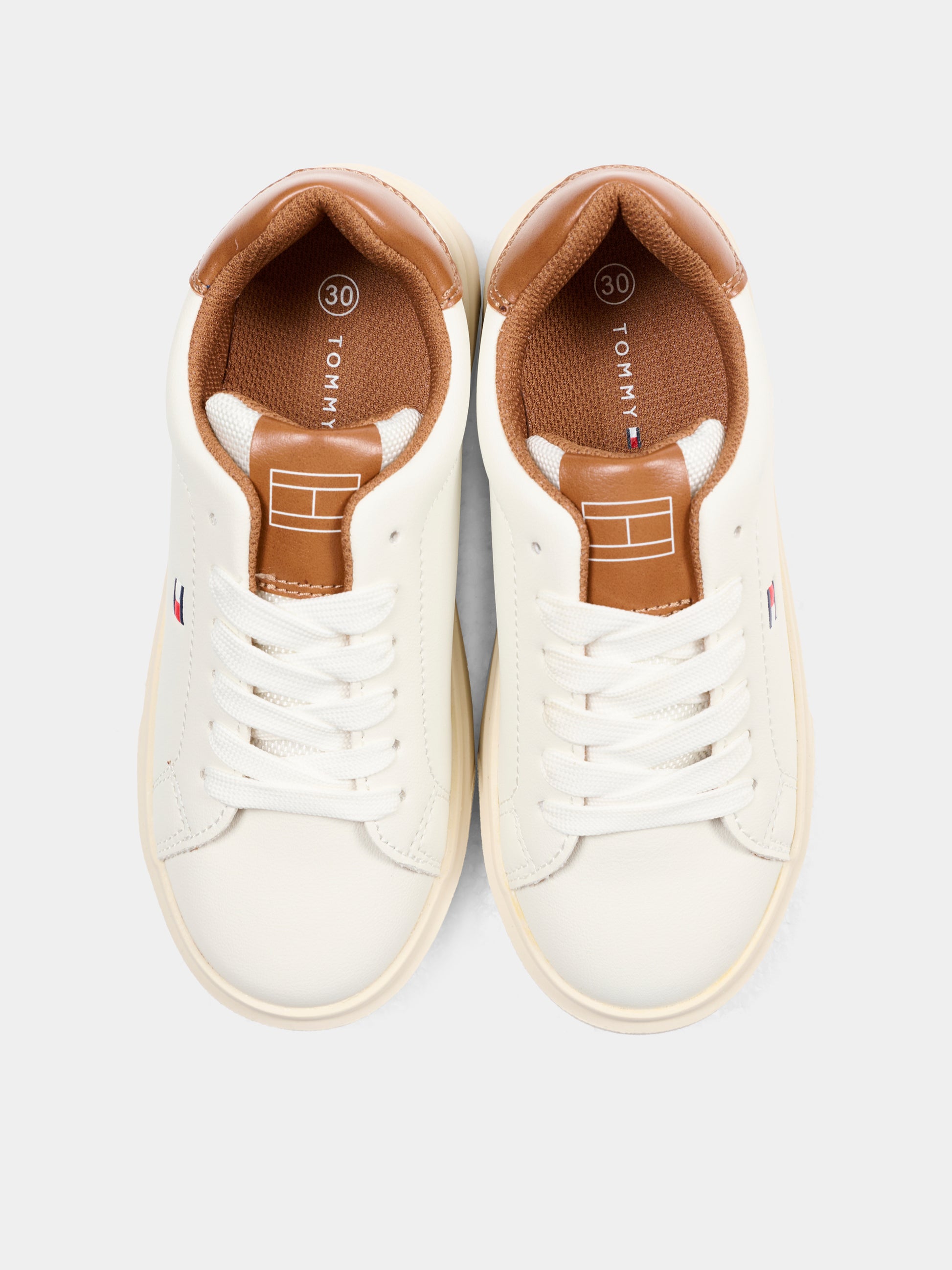 Sneakers bianche per bambini con logo,Tommy Hilfiger Junior,T3X9 34350 1355A767