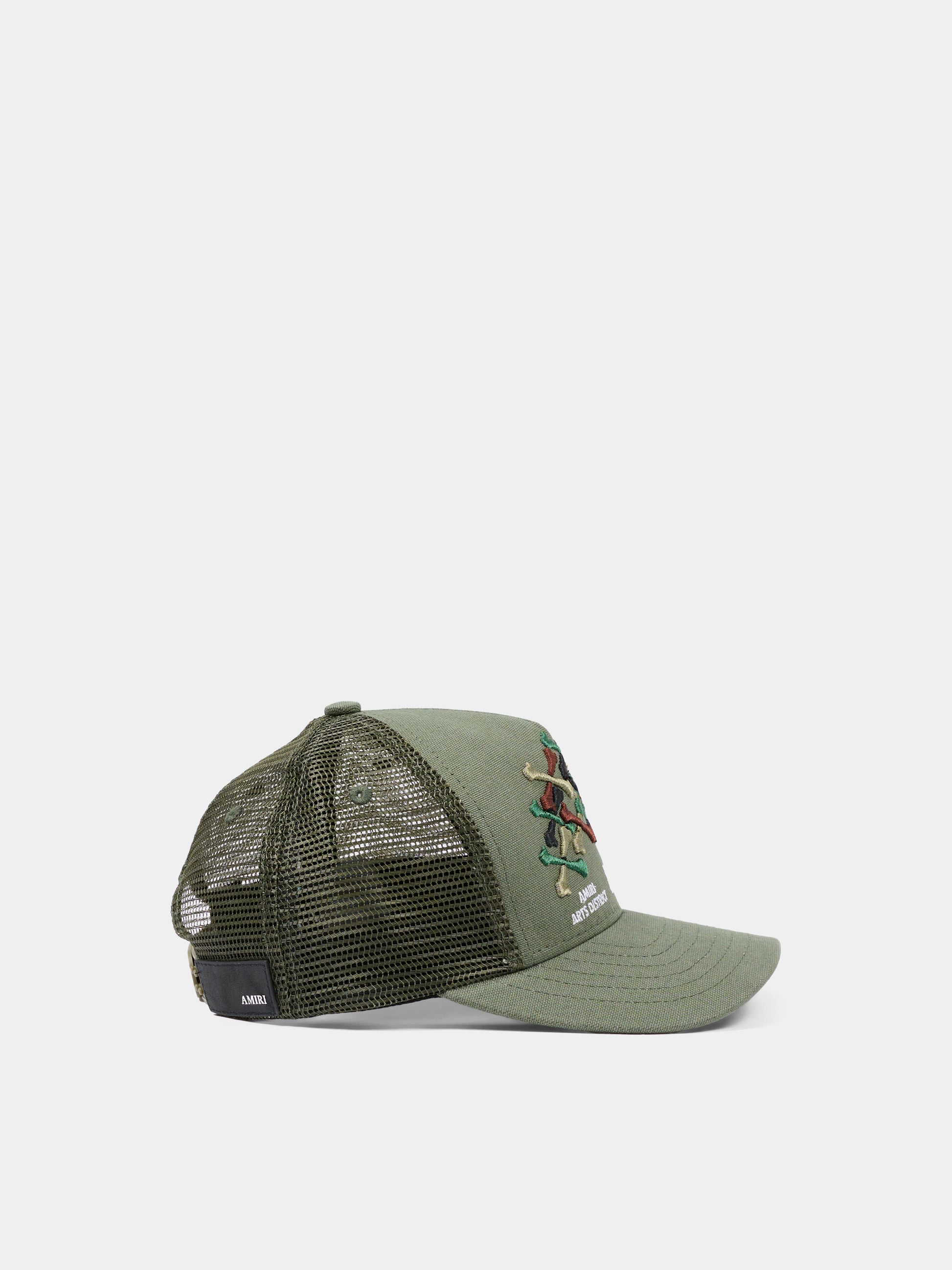 Cappello con visiera verde per bambini con ricamo,Amiri,ACSAHE1001 DARK SAGE