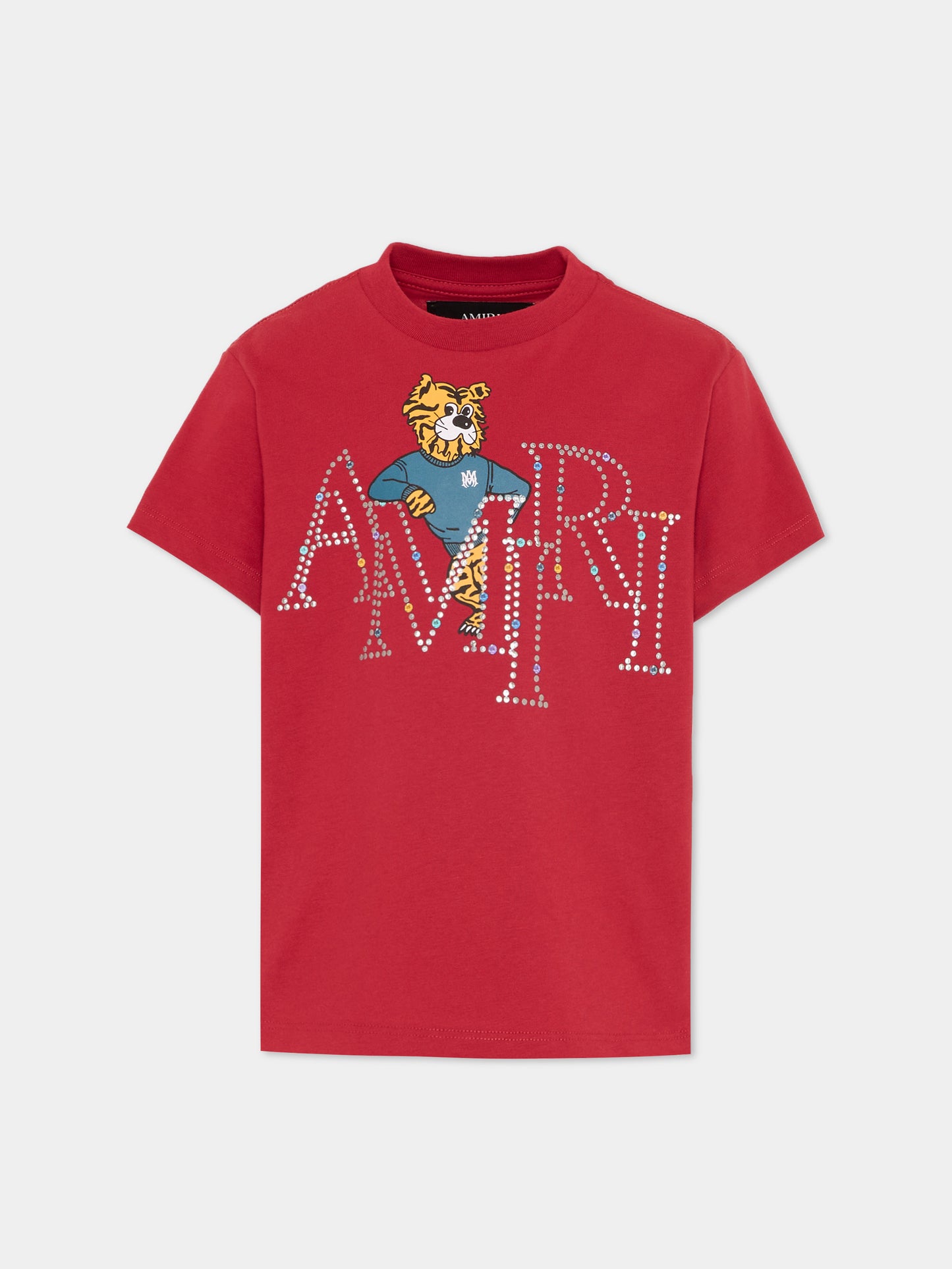 T-Shirt rossa per bambini con stampa tigre,Amiri,ACTOJR1004 RED ROSE