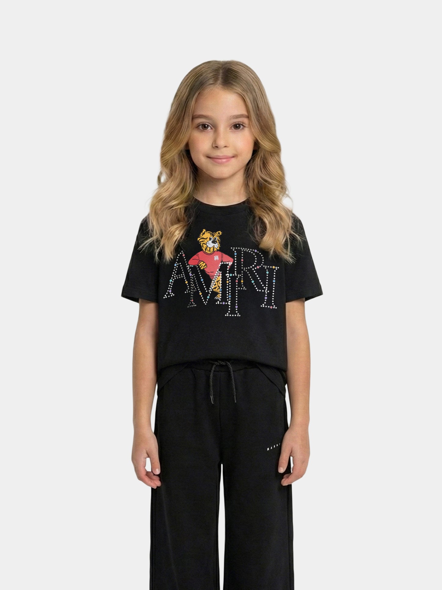 T-Shirt noire pour enfants avec impression tigre
