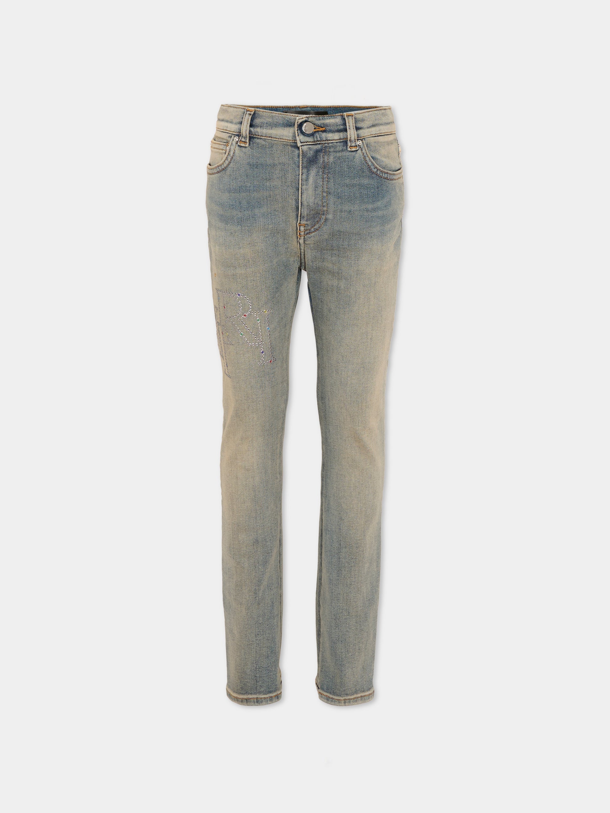 Jeans denim per bambini con logo,Amiri,ACBMPA1007 ANTIQUE INDIGO