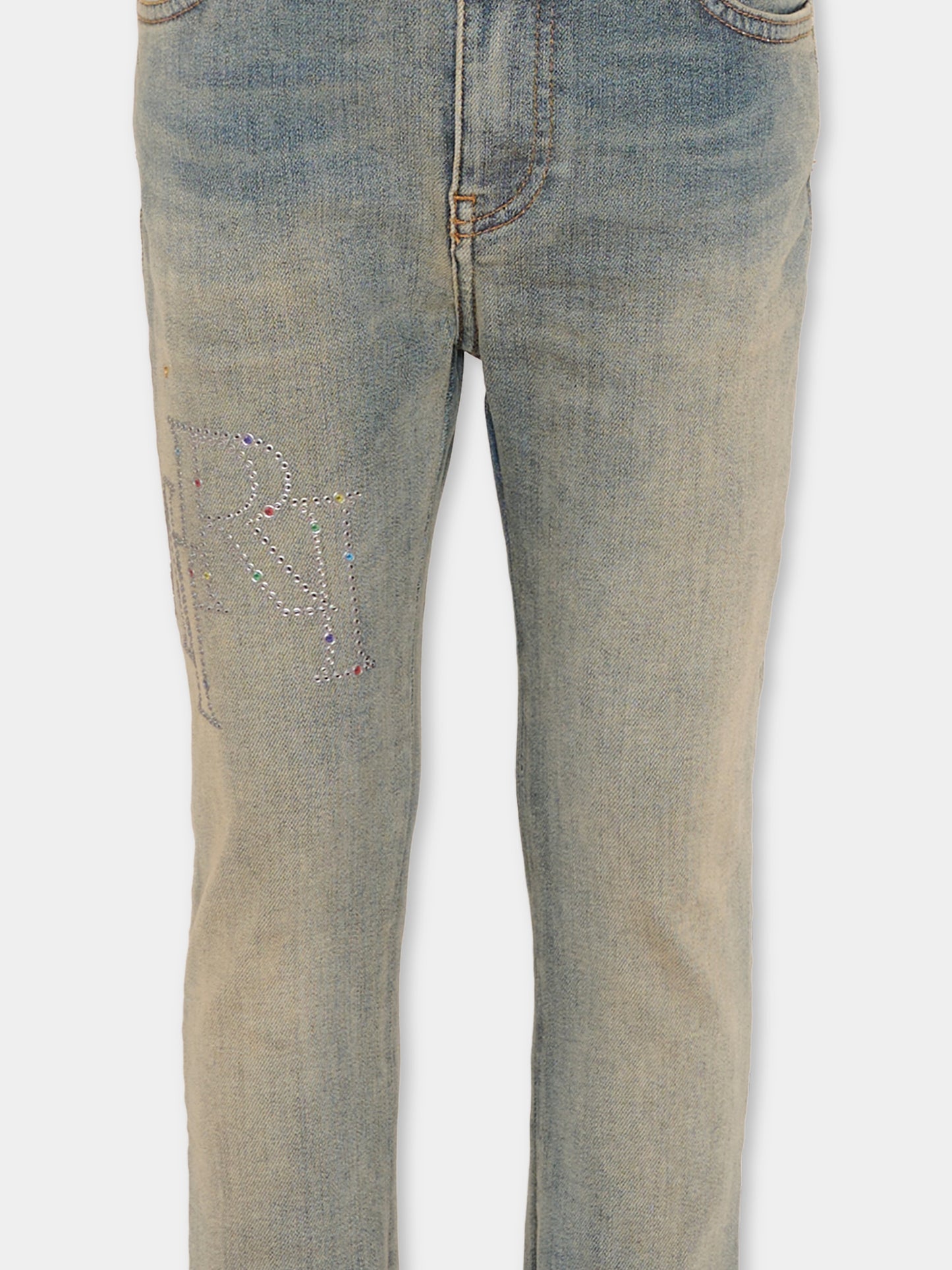 Jeans denim per bambini con logo,Amiri,ACBMPA1007 ANTIQUE INDIGO