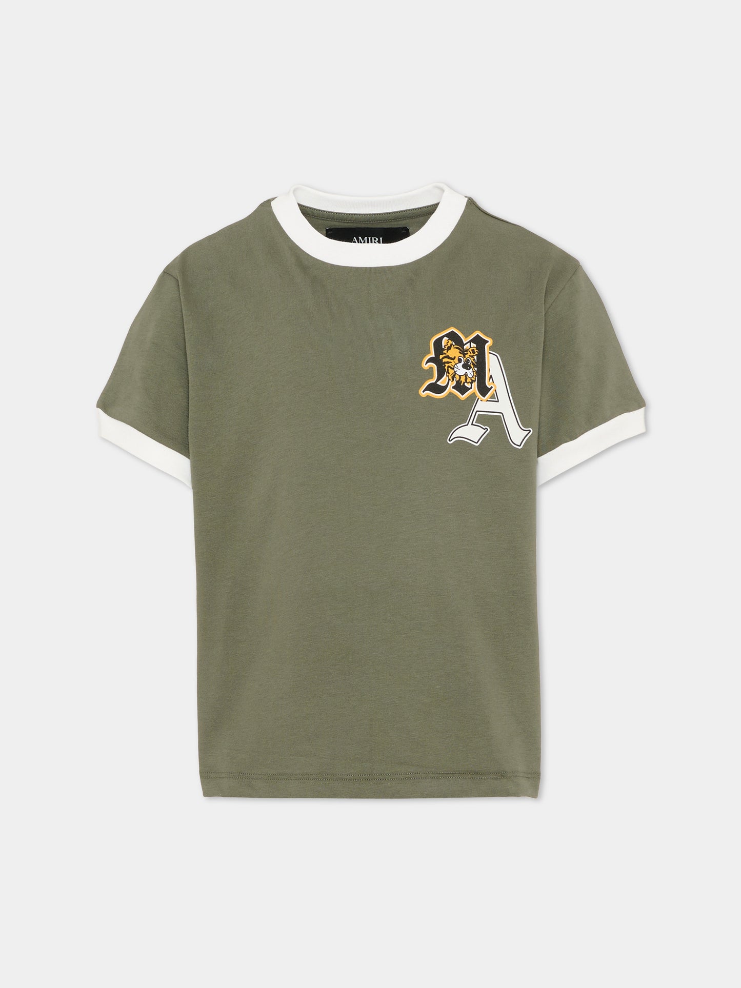 T-Shirt verde per bambini con stampa,Amiri,ACTOJR1005 DARK SAGE