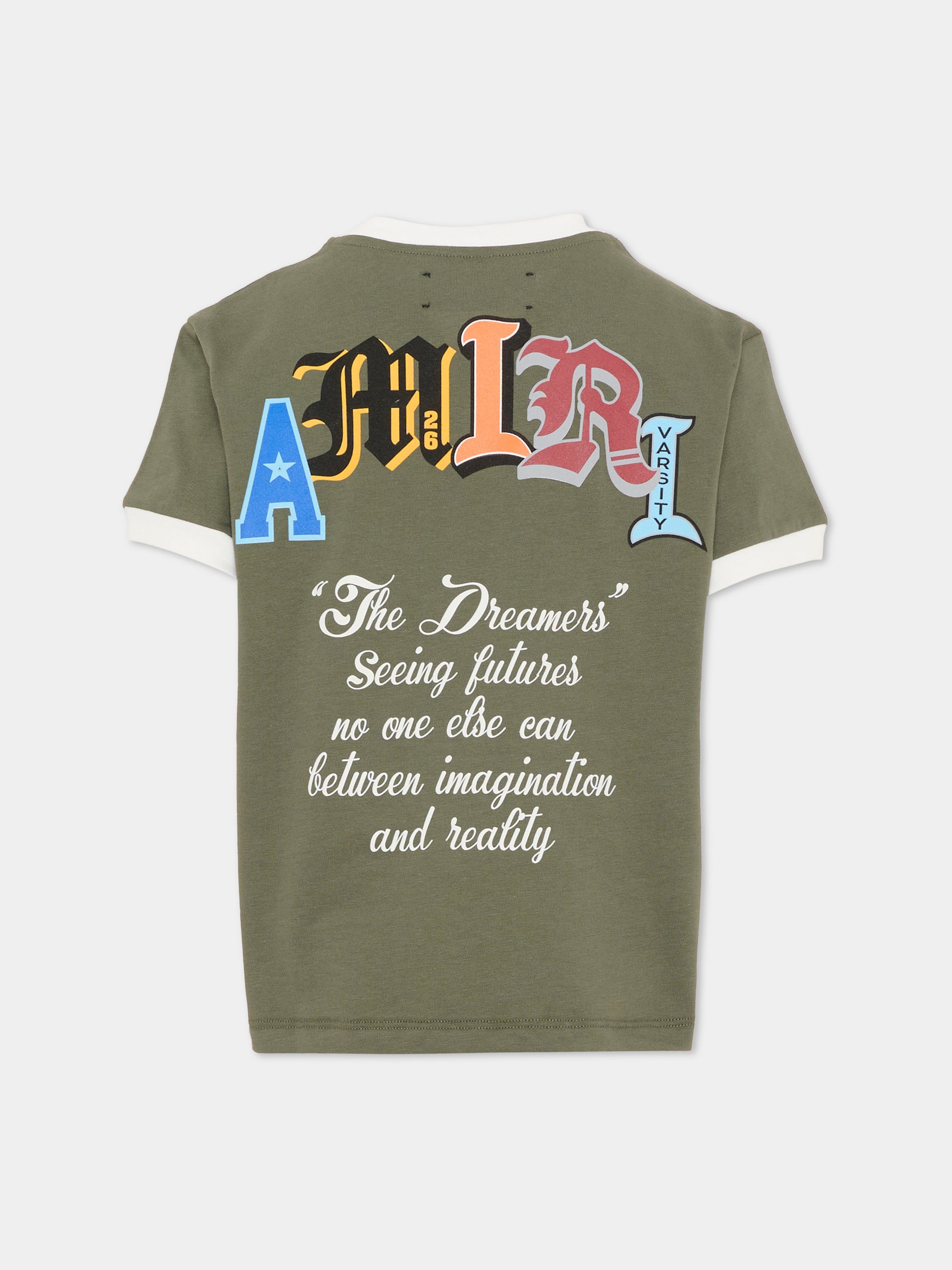 T-Shirt verde per bambini con stampa,Amiri,ACTOJR1005 DARK SAGE