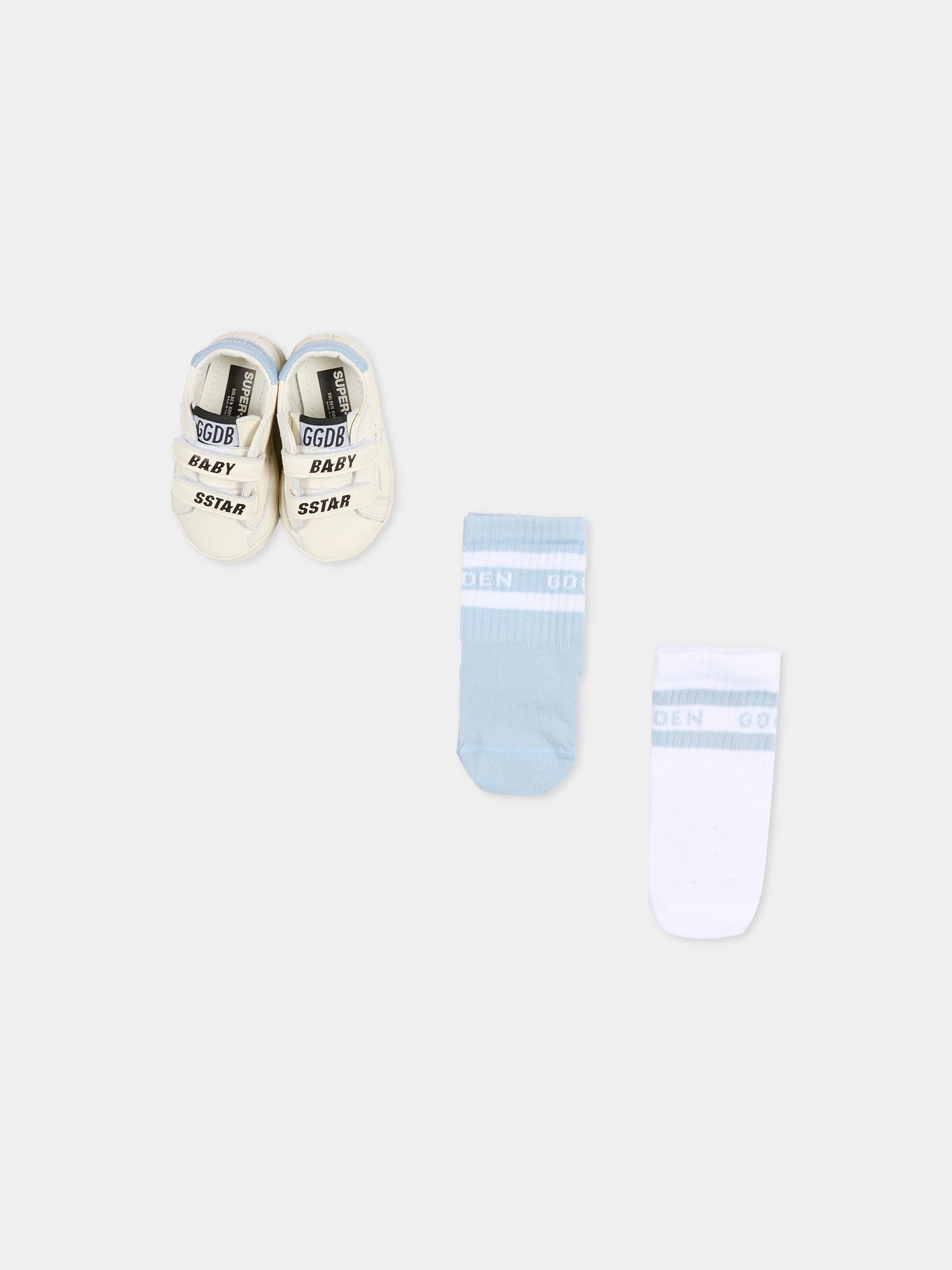 Set sneakers bianco per neonato con stella,Golden Goose,GIF00534 F007129 11409