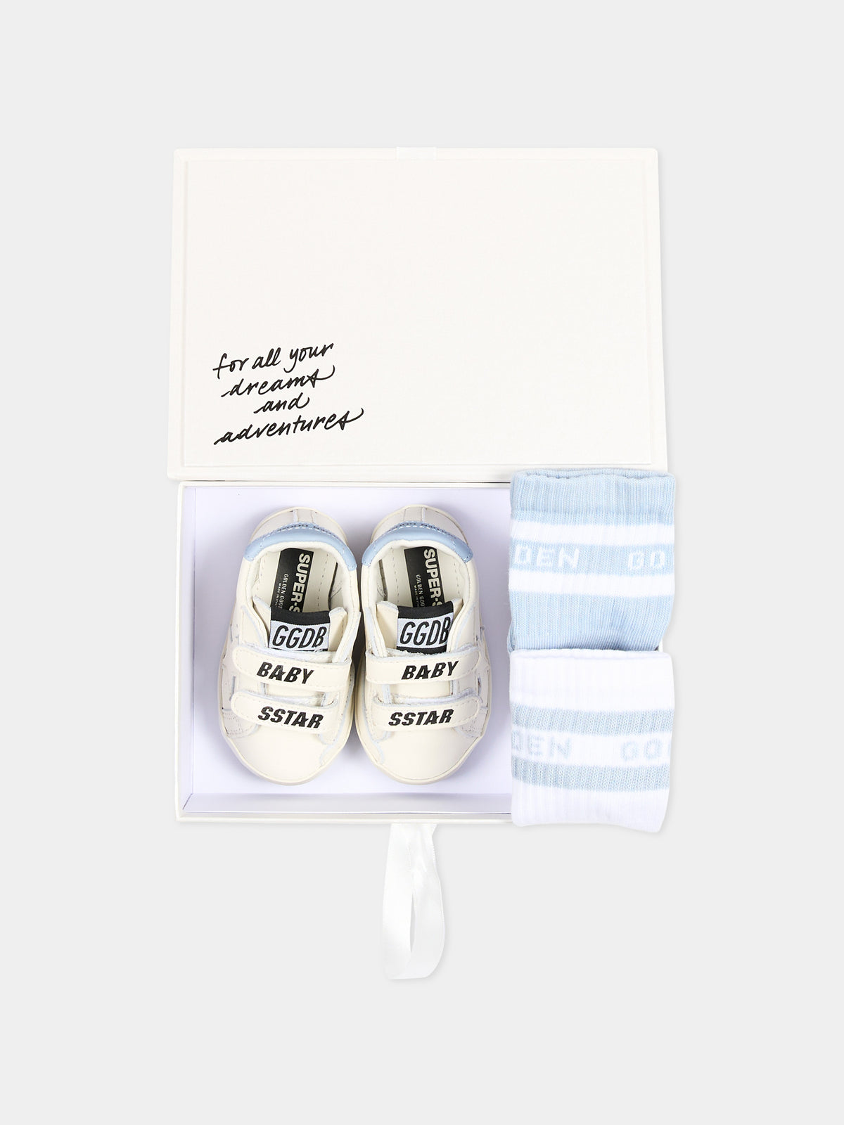 Set sneakers bianco per neonato con stella,Golden Goose,GIF00534 F007129 11409