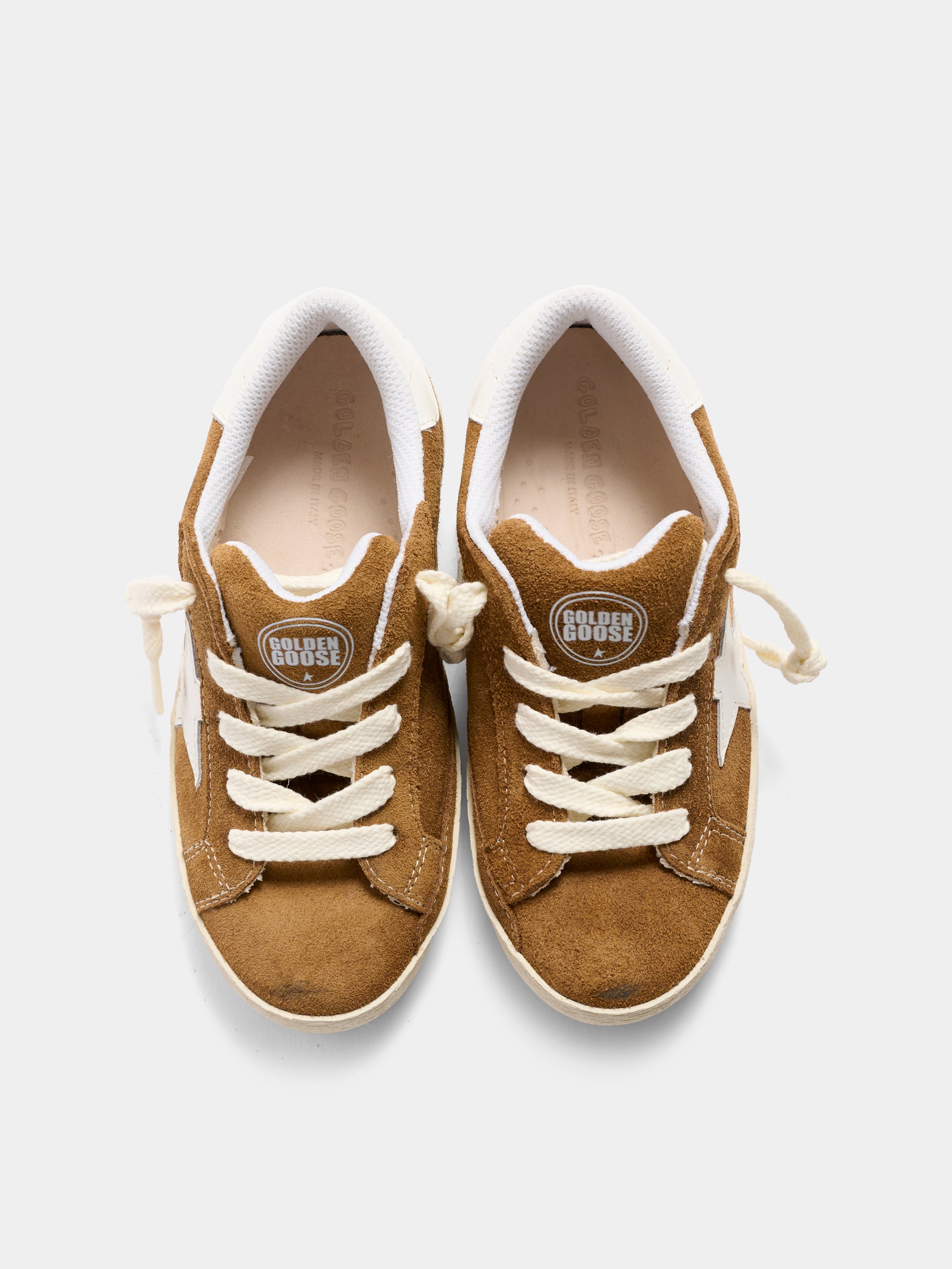 Sneakers Super Star marroni per bambini con stella,Golden Goose,GYF01028 F008027 55377