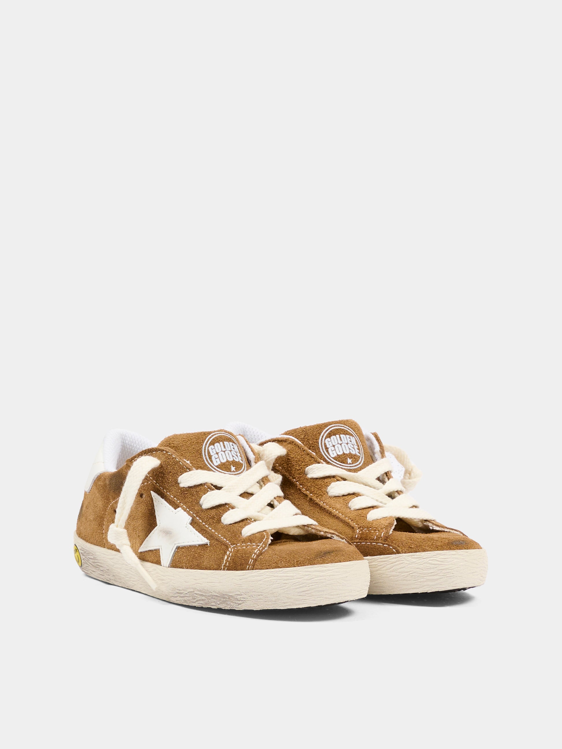 Sneakers Super Star marroni per bambini con stella,Golden Goose,GYF01028 F008027 55377