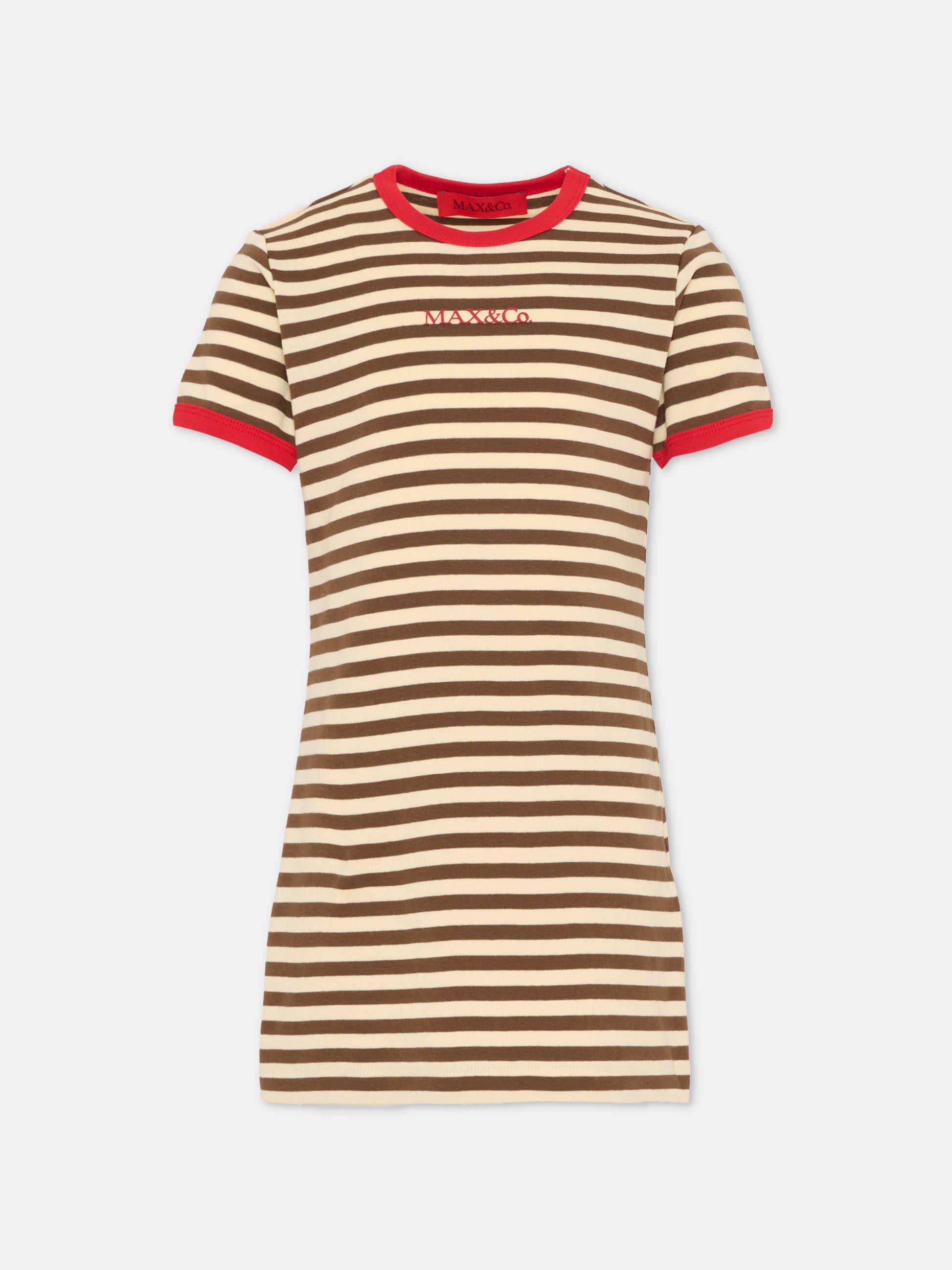 Vestito multicolor per bambina con logo,Max&co,MX0265 MX046 MX752
