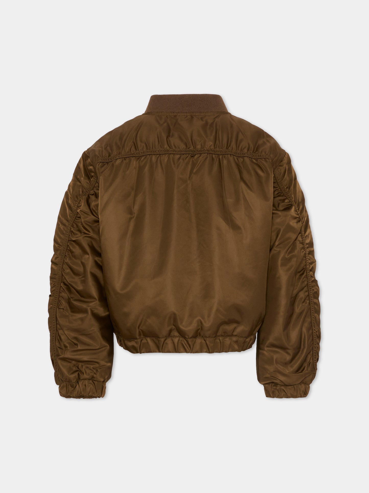 Bomber marrone per bambina con logo,Max&co,MX0280 MX01J MX752