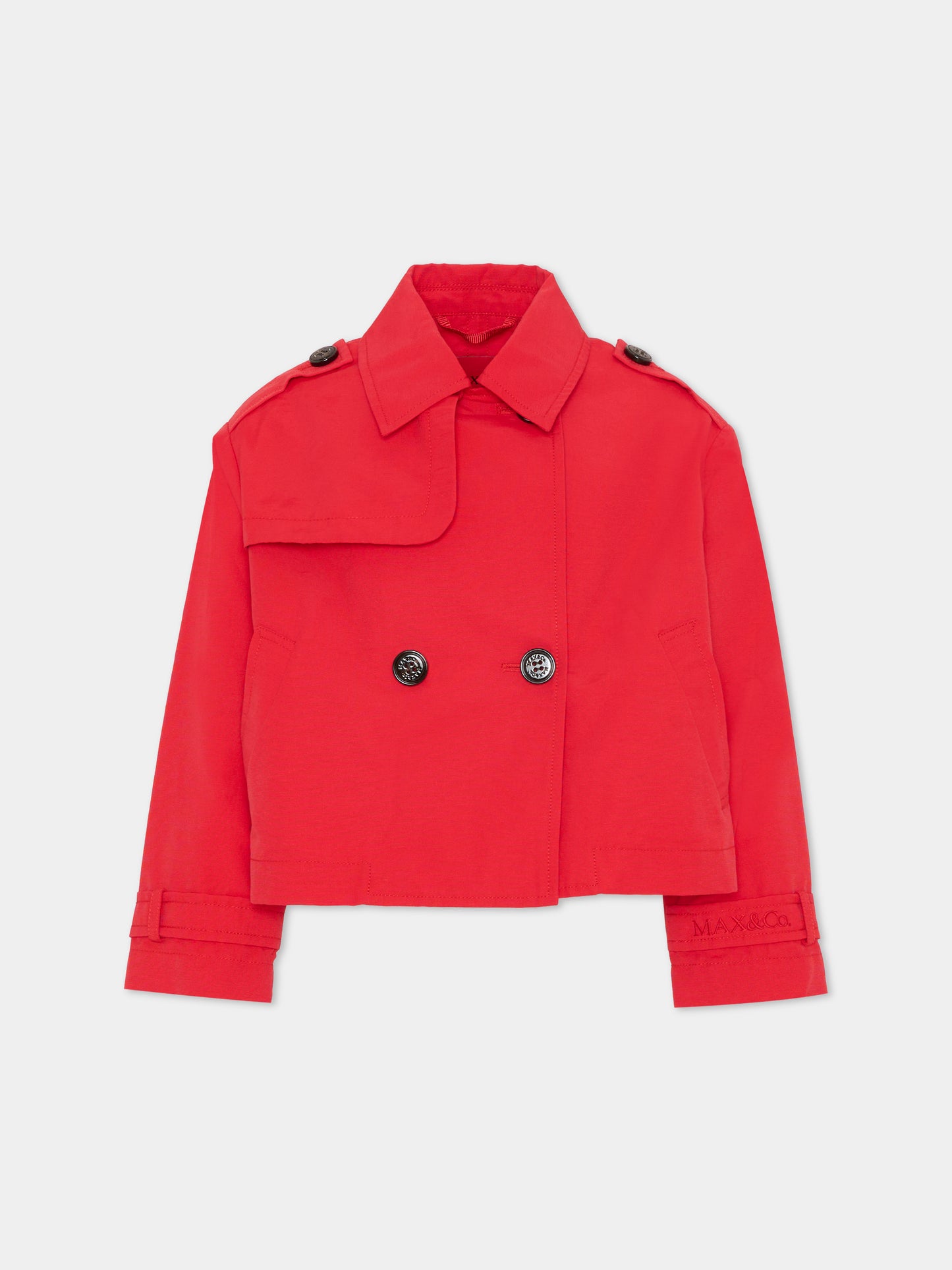 Trench rosso per bambina,Max&co,MX0281 MX003 MX400
