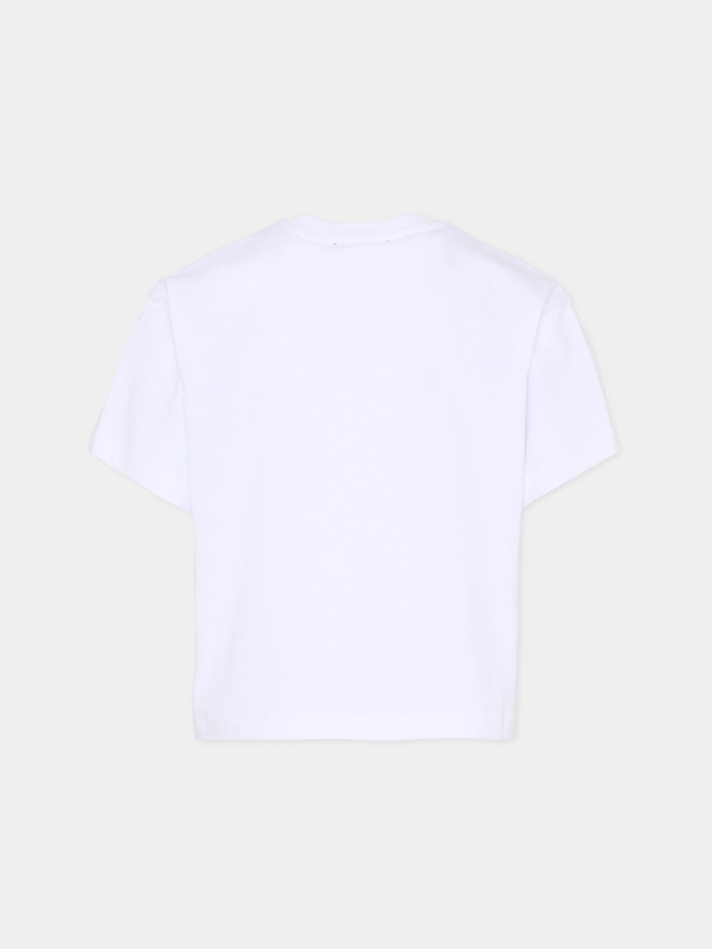 T-shirt bianca per bambina con pois,Max&co,MX0289 MX057 MX100