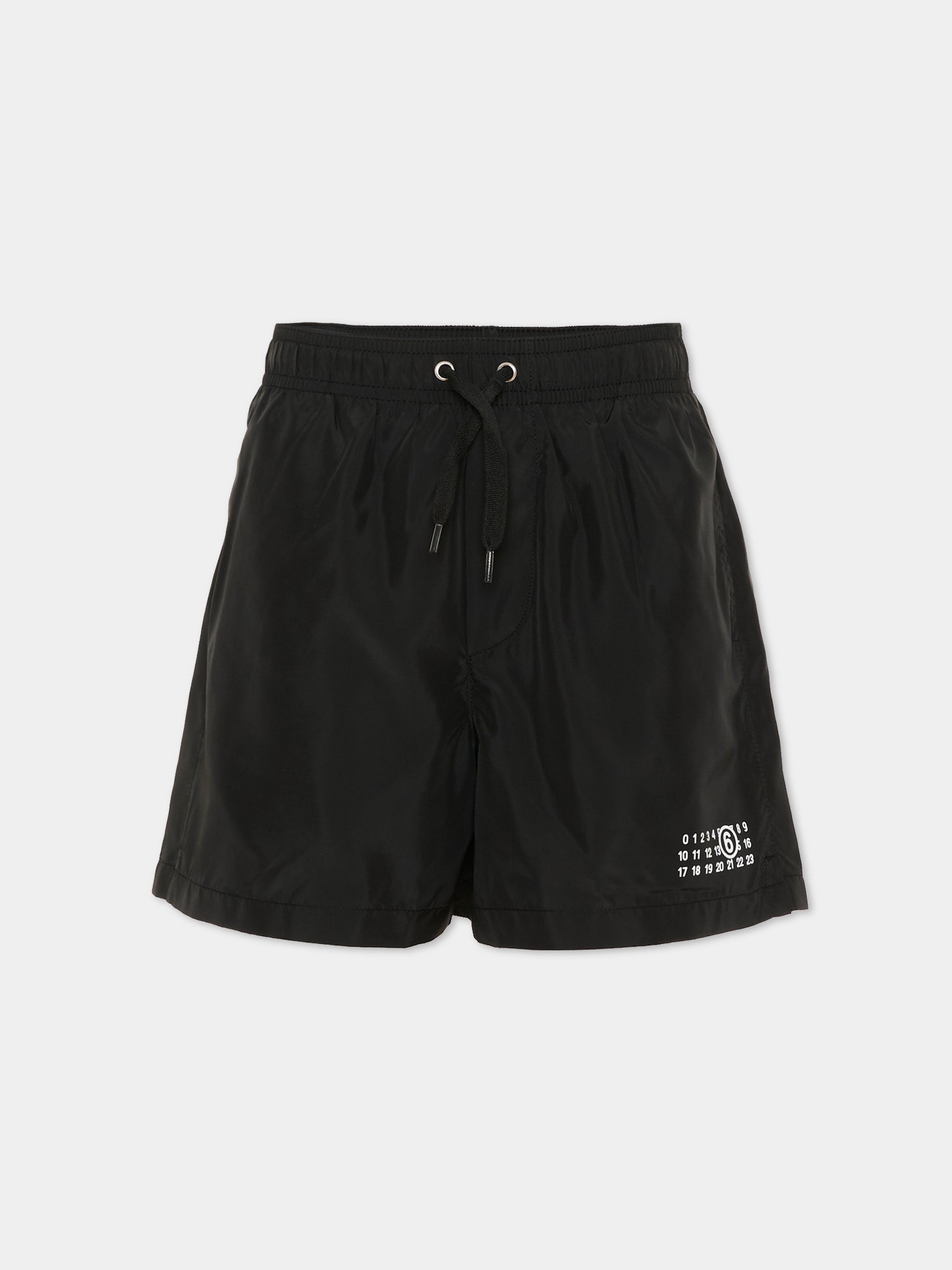 Boxer mare nero per bambino con logo numerico,Mm6 Maison Margiela,M60813 MM01Z M6900