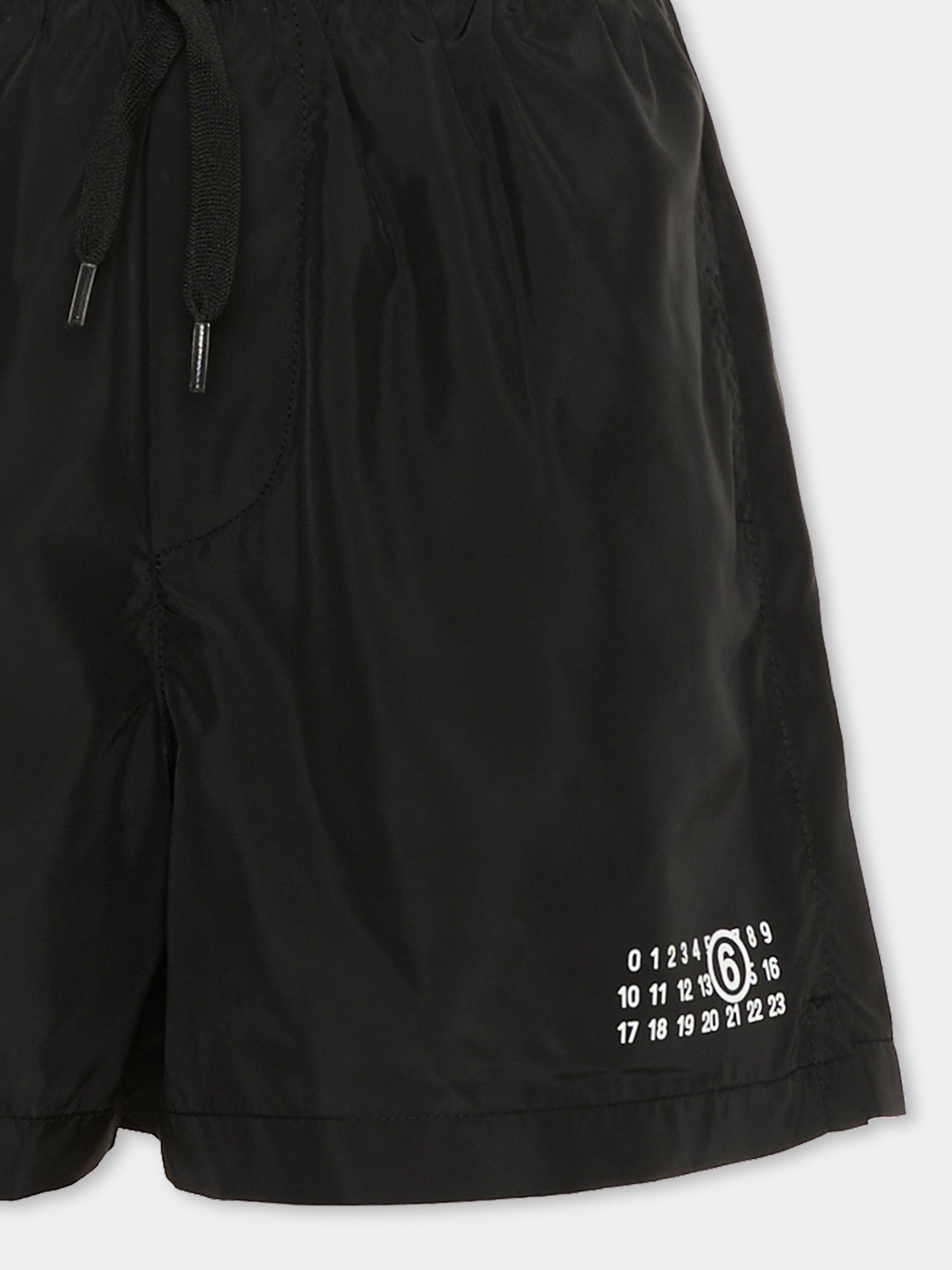 Boxer mare nero per bambino con logo numerico,Mm6 Maison Margiela,M60813 MM01Z M6900