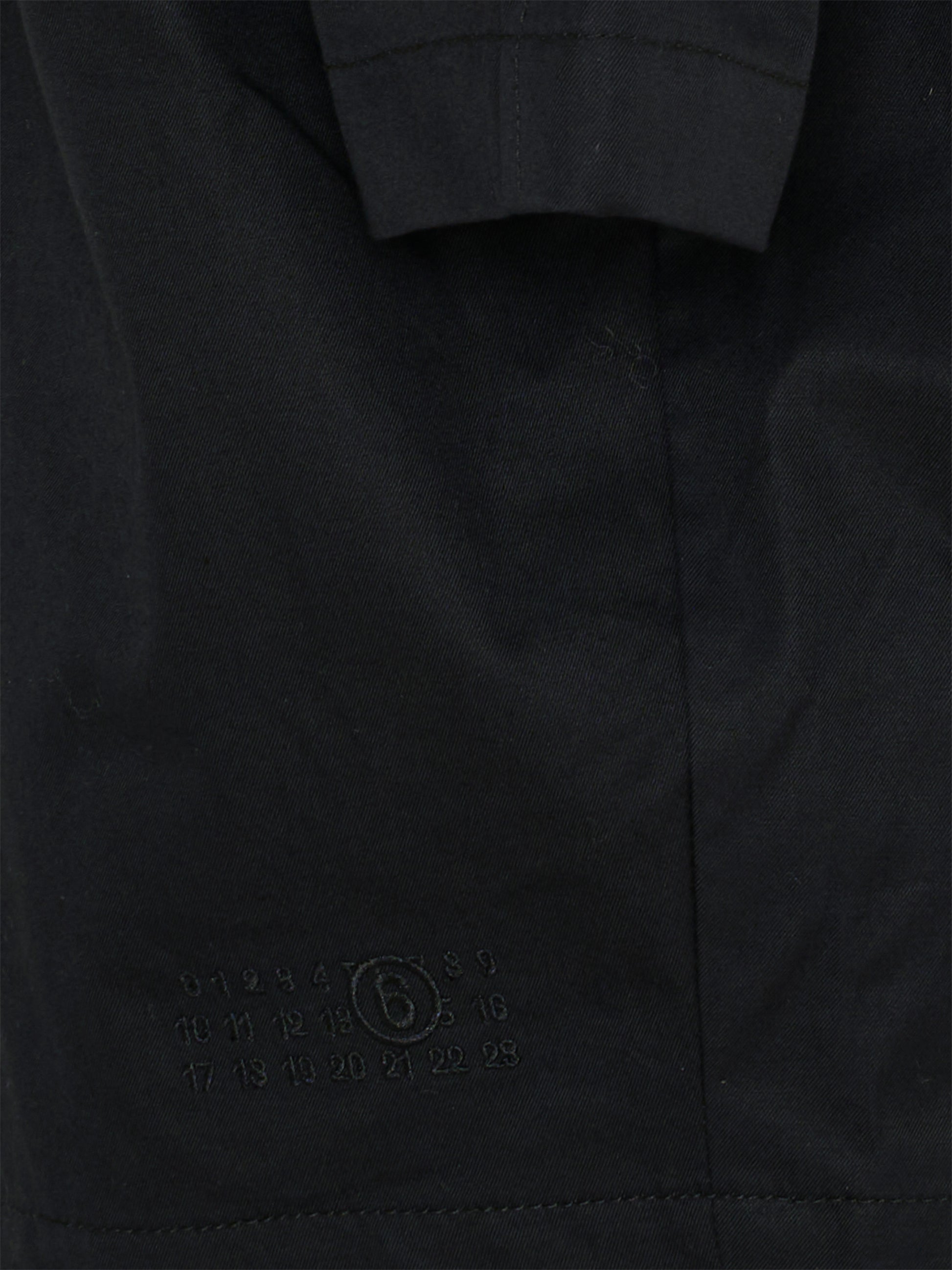 Trench nero per bambini con logo,Mm6 Maison Margiela,M60926 MM05D M6900