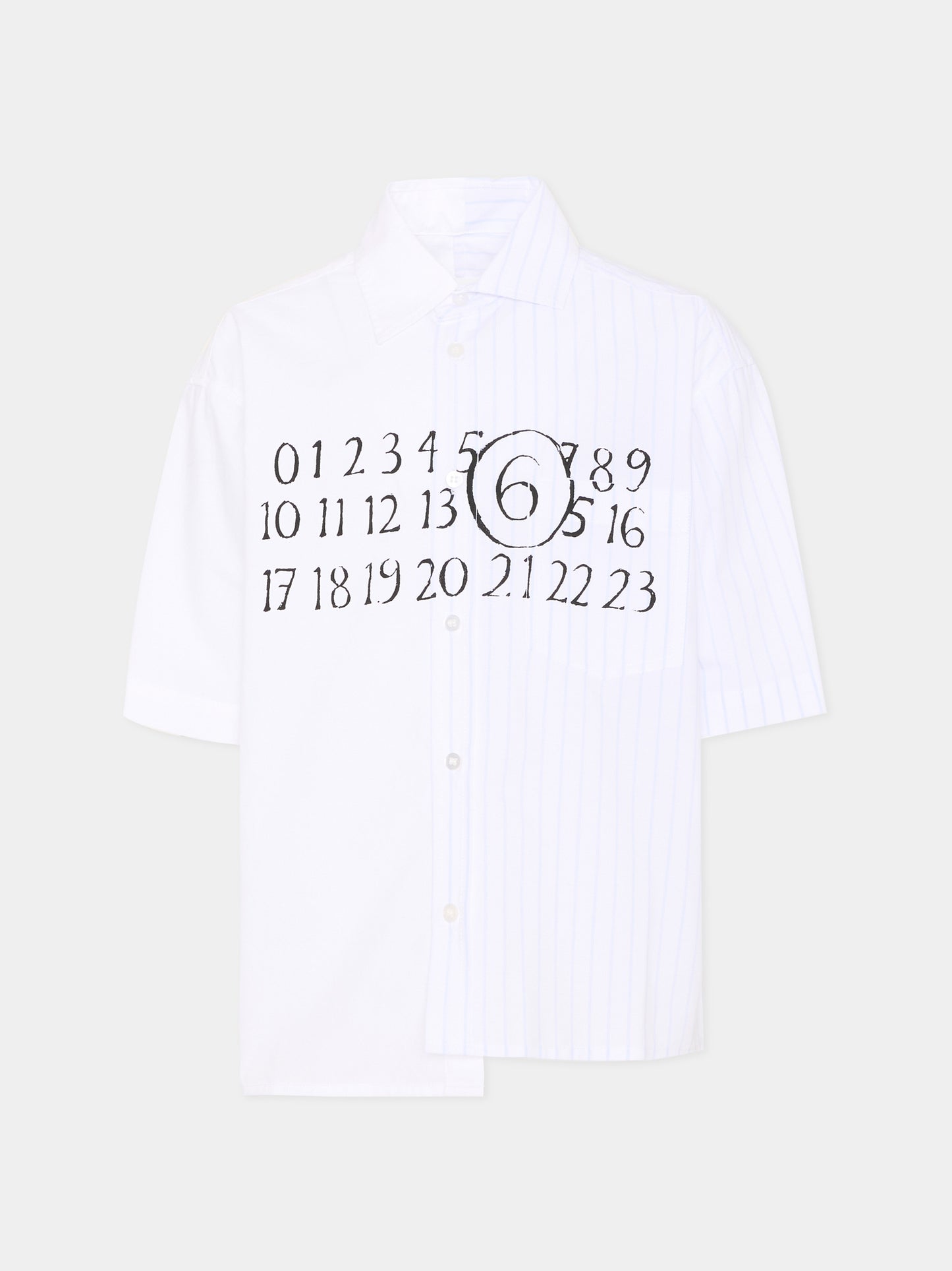 Camicia bianca per bambino con logo numerico,Mm6 Maison Margiela,M60947 MM07H M6C44