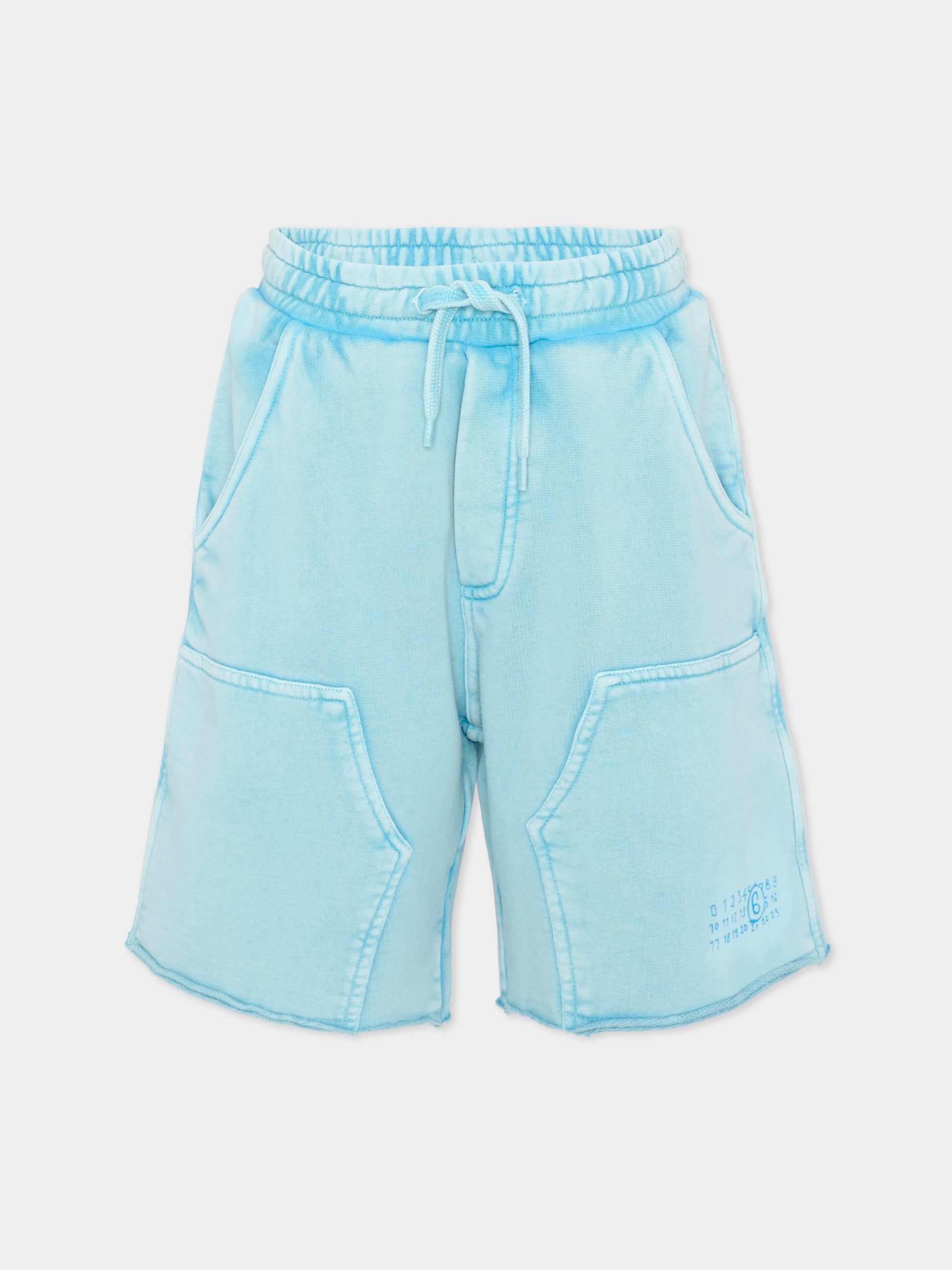 Shorts sportivi azzurri per bambino,Mm6 Maison Margiela,M60967 MM07L M6809