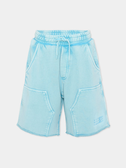 Shorts sportivi azzurri per bambino,Mm6 Maison Margiela,M60967 MM07L M6809