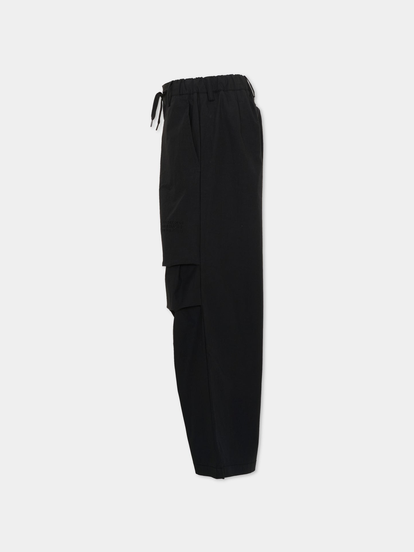 Pantaloni neri per bambini con logo numerico,Mm6 Maison Margiela,M60994 MM05H M6900