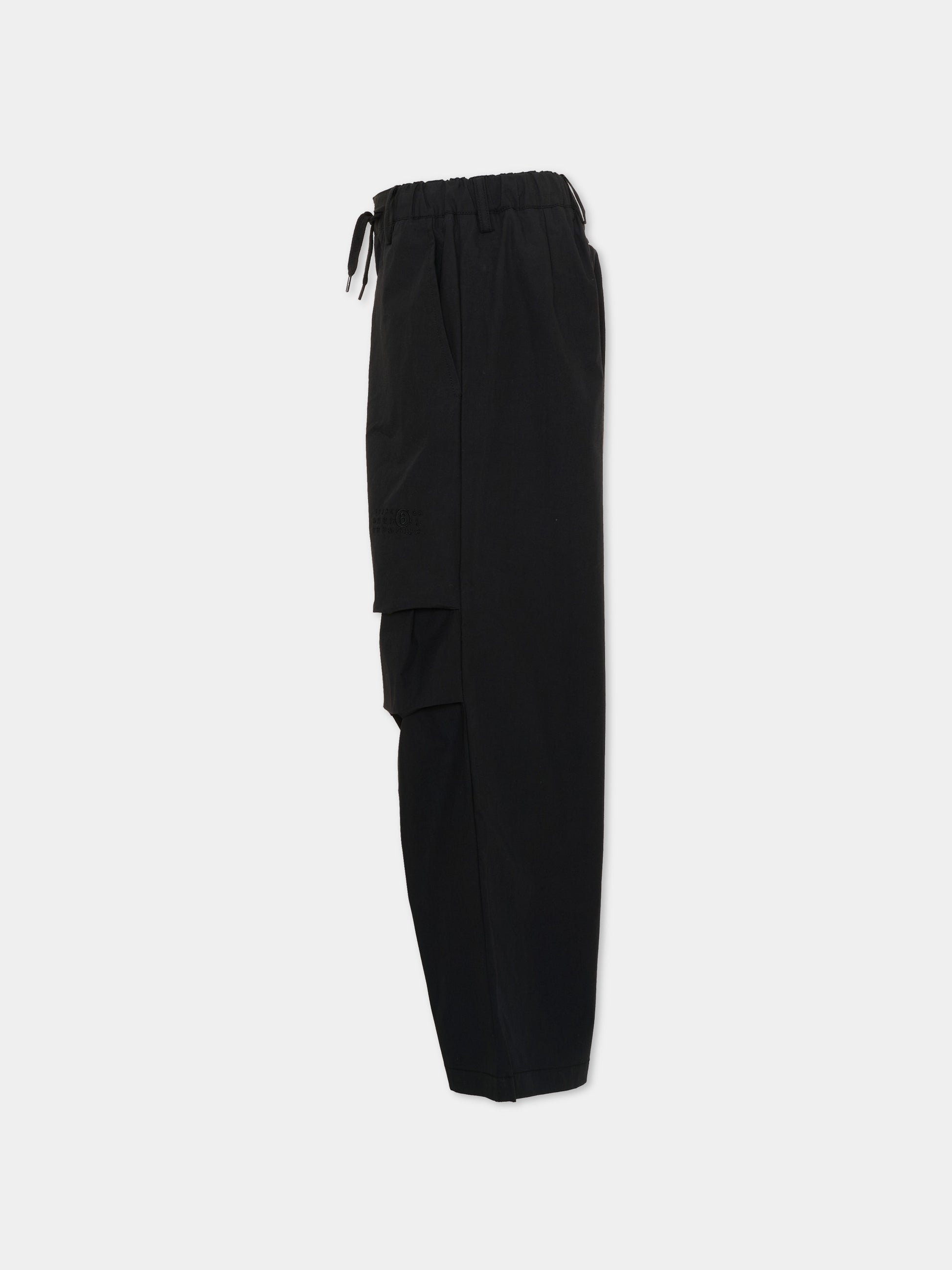 Pantaloni neri per bambini con logo numerico,Mm6 Maison Margiela,M60994 MM05H M6900