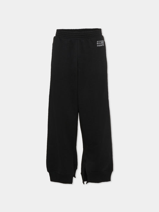 Pantaloni neri per bambini con logo,Mm6 Maison Margiela,M61000 MM02X M6900