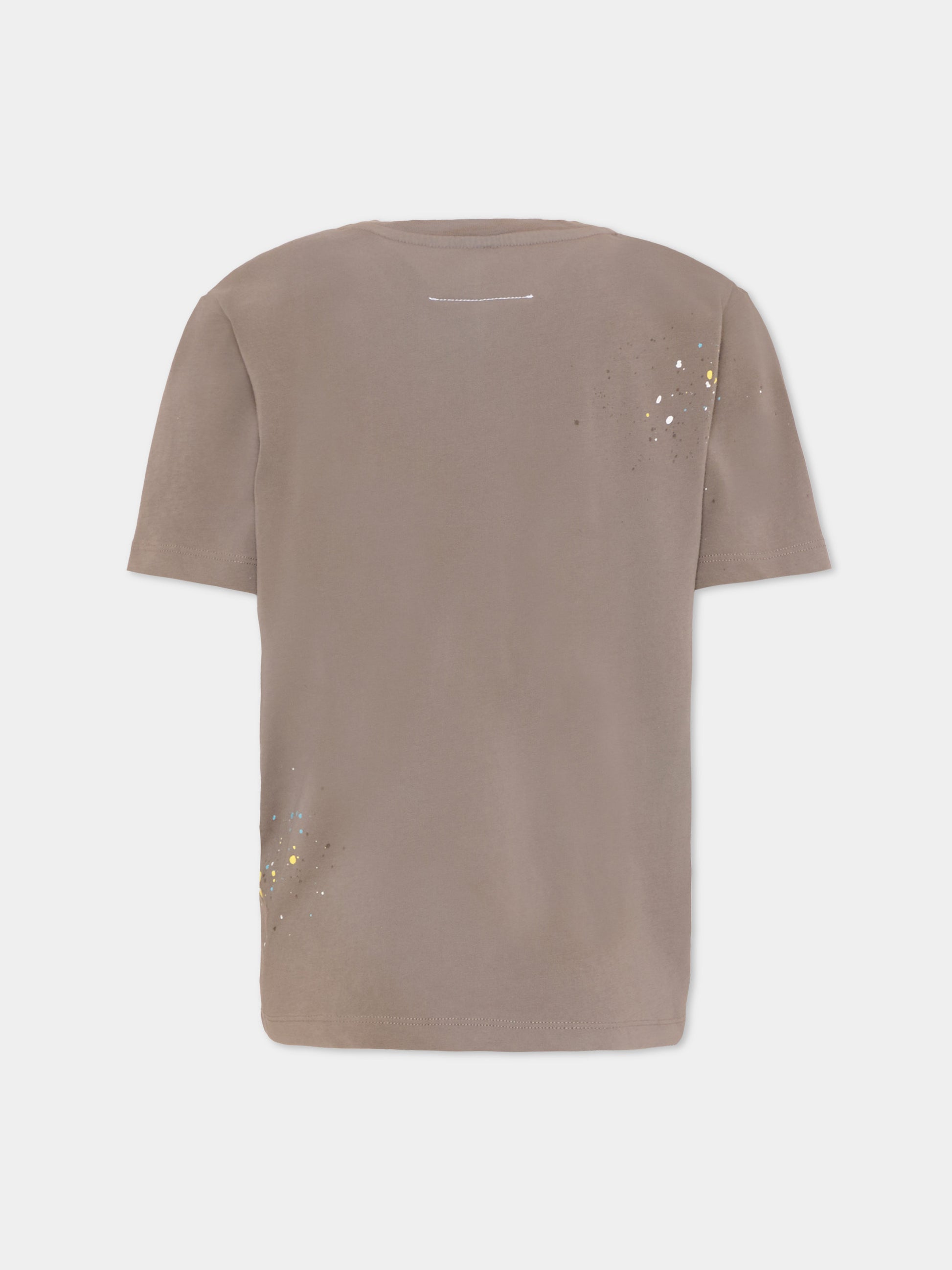 T-Shirt multicolor per bambini con schizzi,Mm6 Maison Margiela,M61014 MM07P M6908