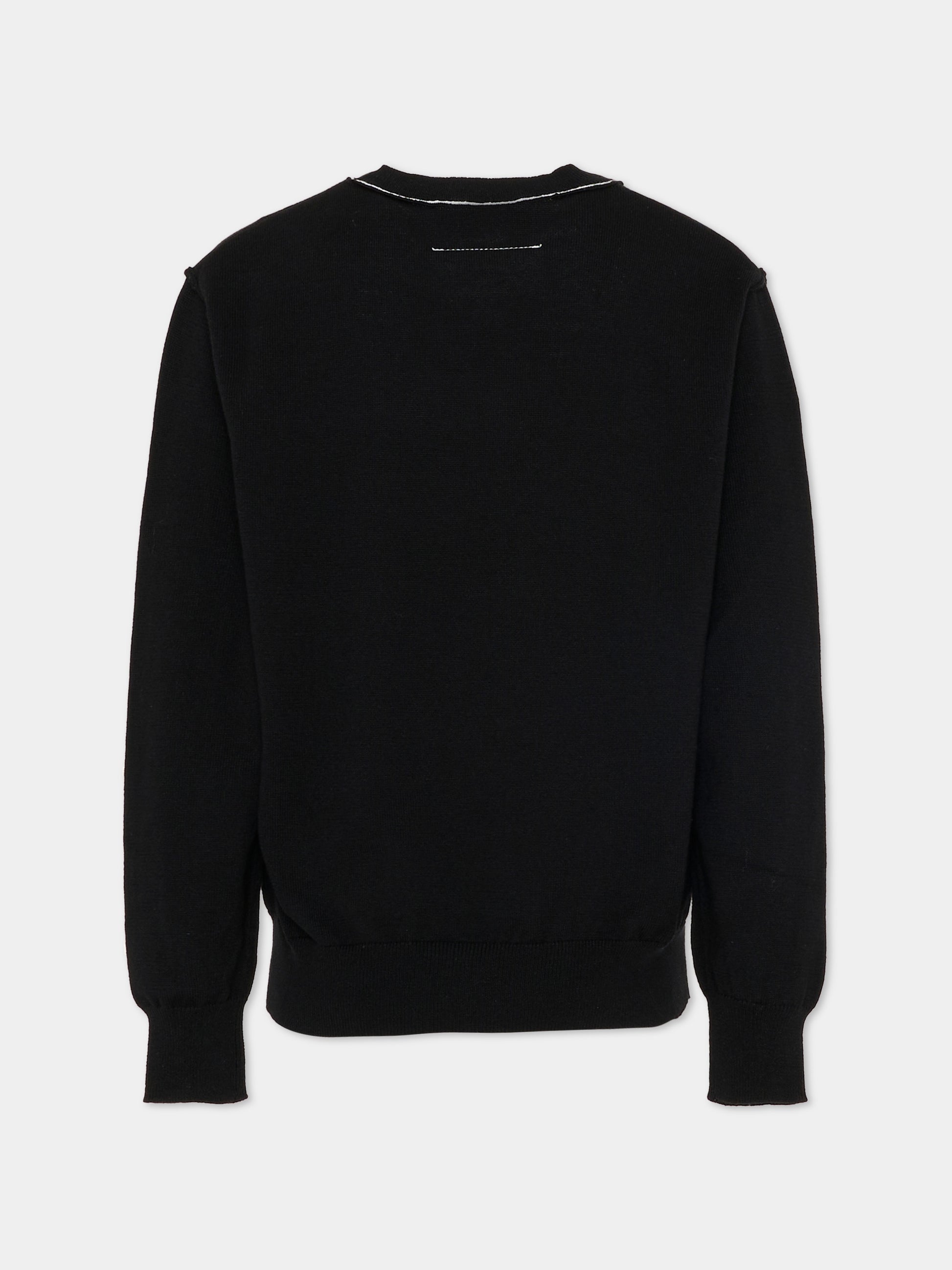 Maglione nero per bambini con logo,Mm6 Maison Margiela,M61025 MM07V M6900