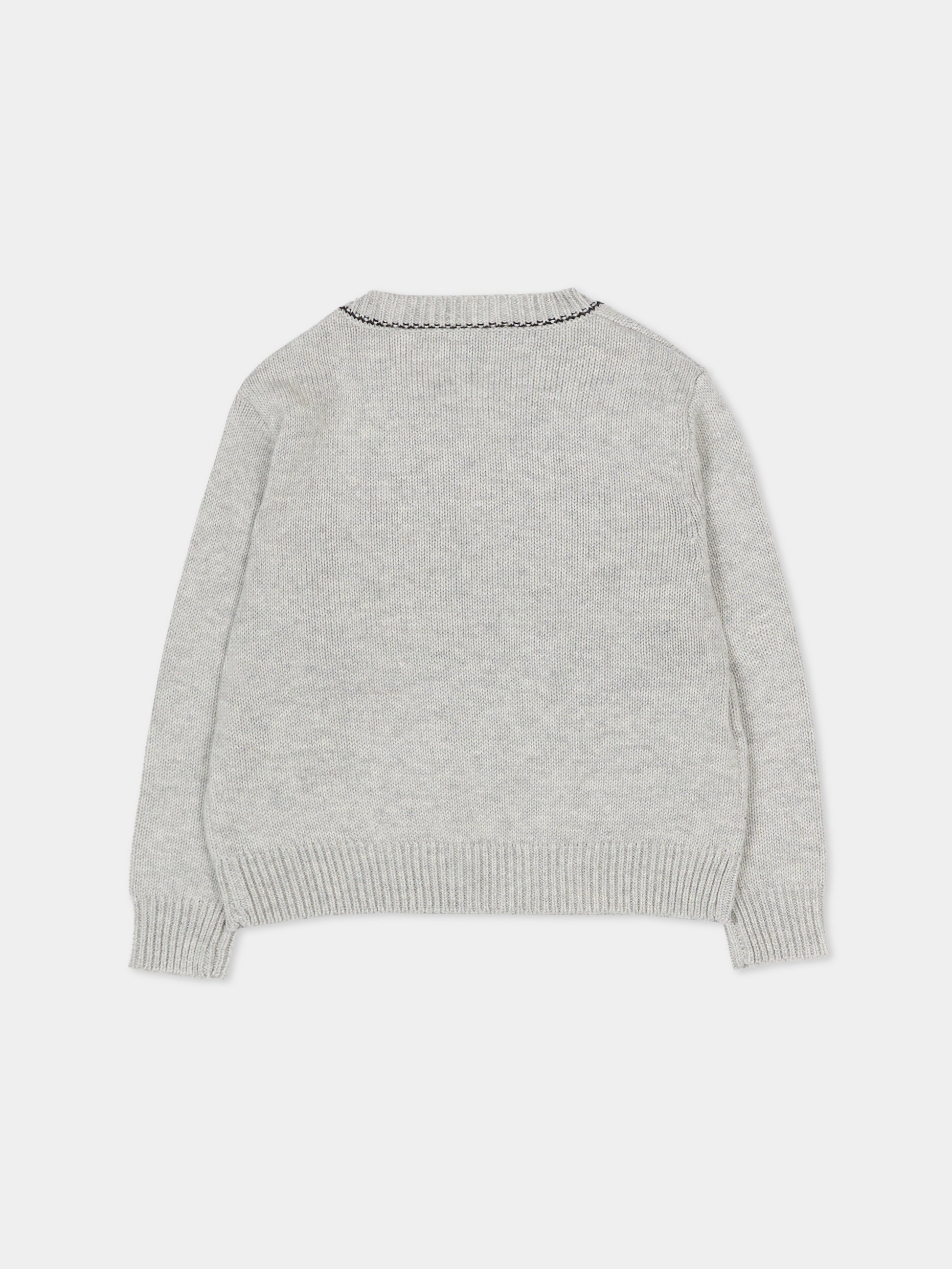 Maglione grigio per neonata con logo ricamato,Marni Kids,M00992 M00X8 0M903