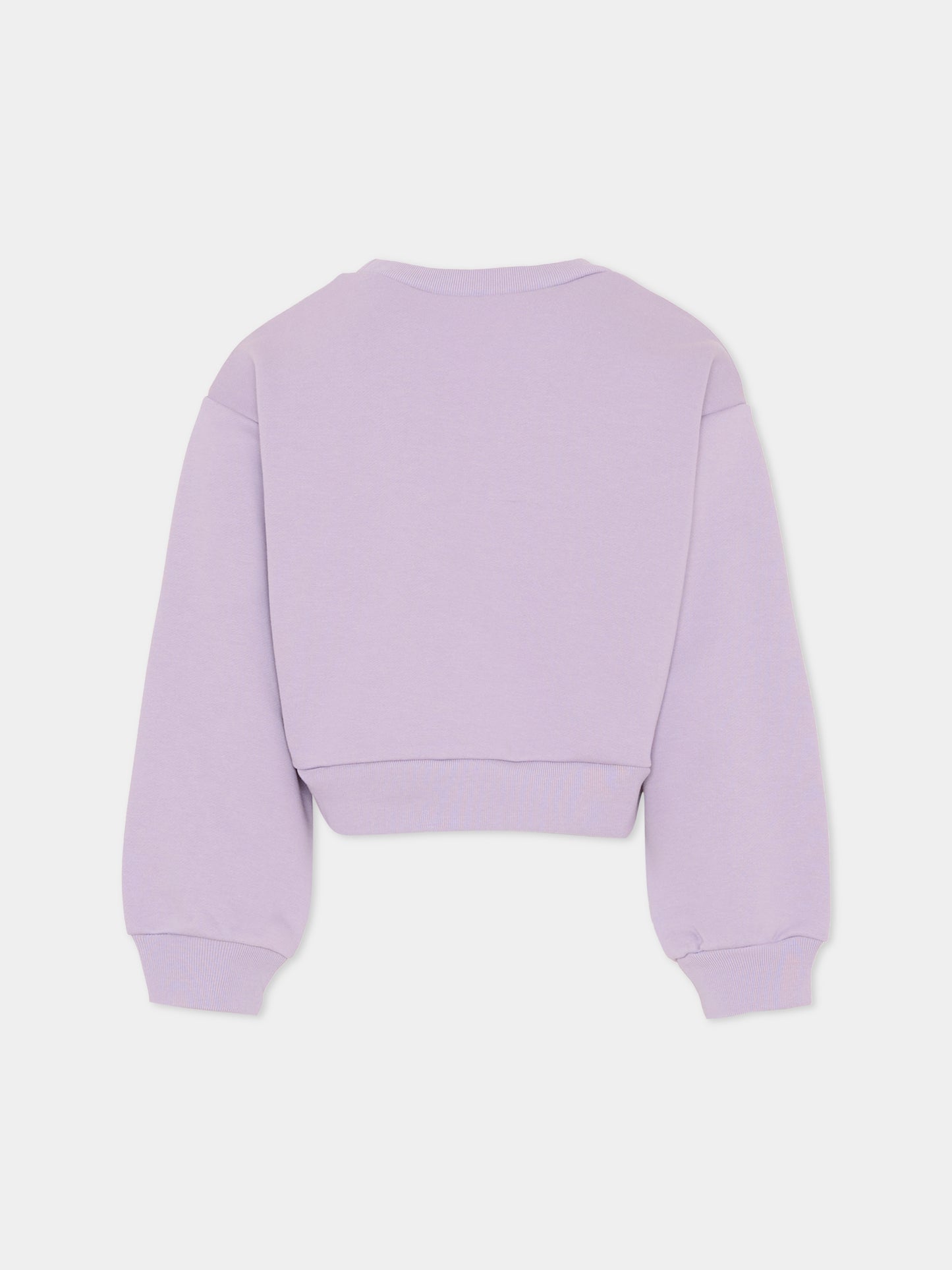 Felpa crop lilla per bambina con logo,Marni Kids,M01193 M00V0 0M612